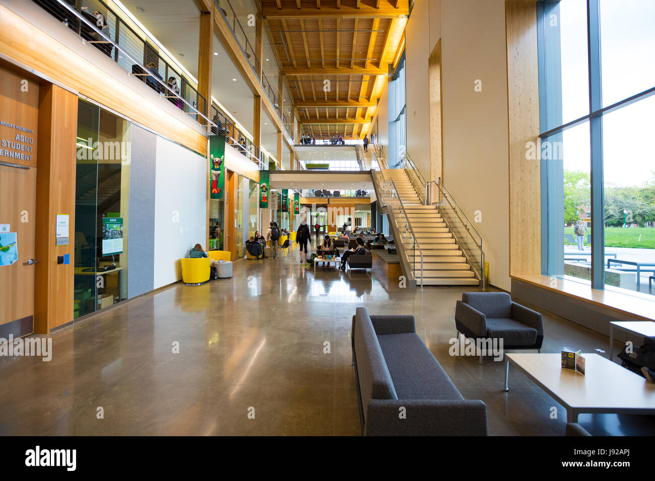 EMU-Gebäude der Universität von Oregon Campus Stockfoto