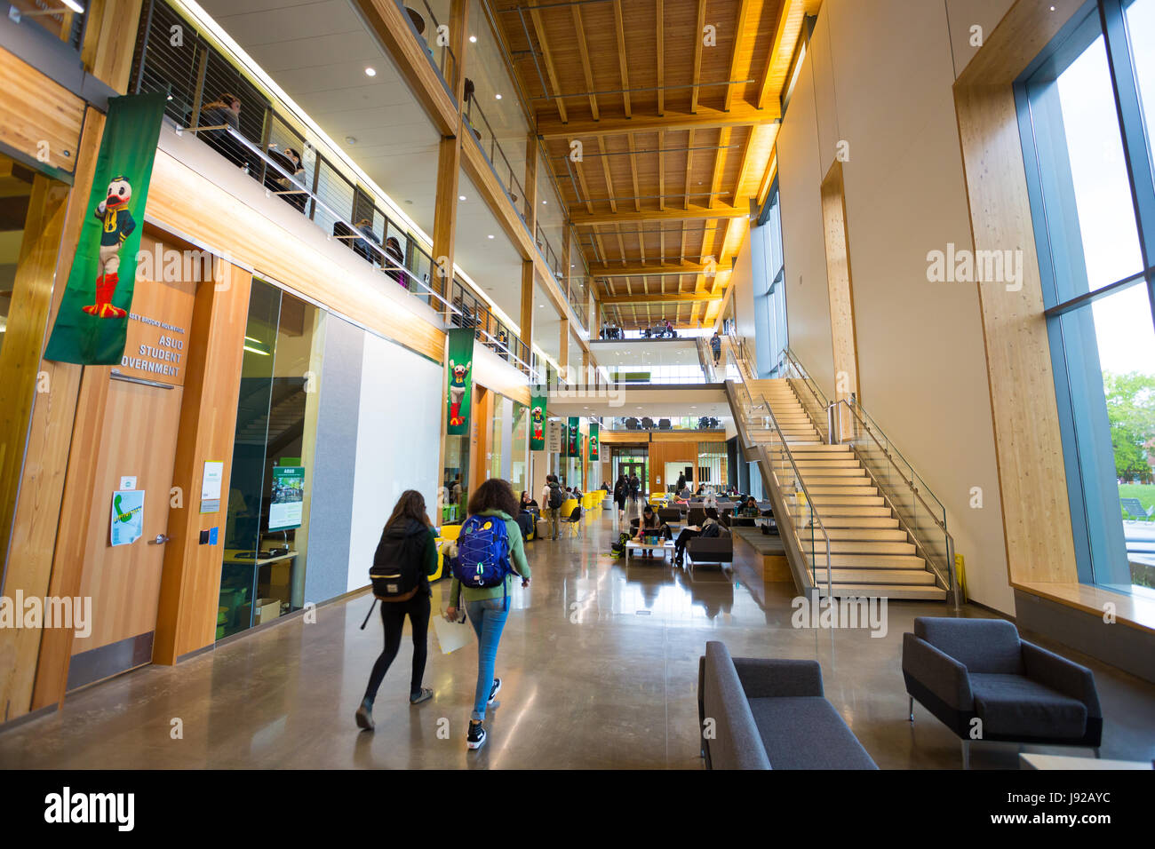 EMU-Gebäude der Universität von Oregon Campus Stockfoto