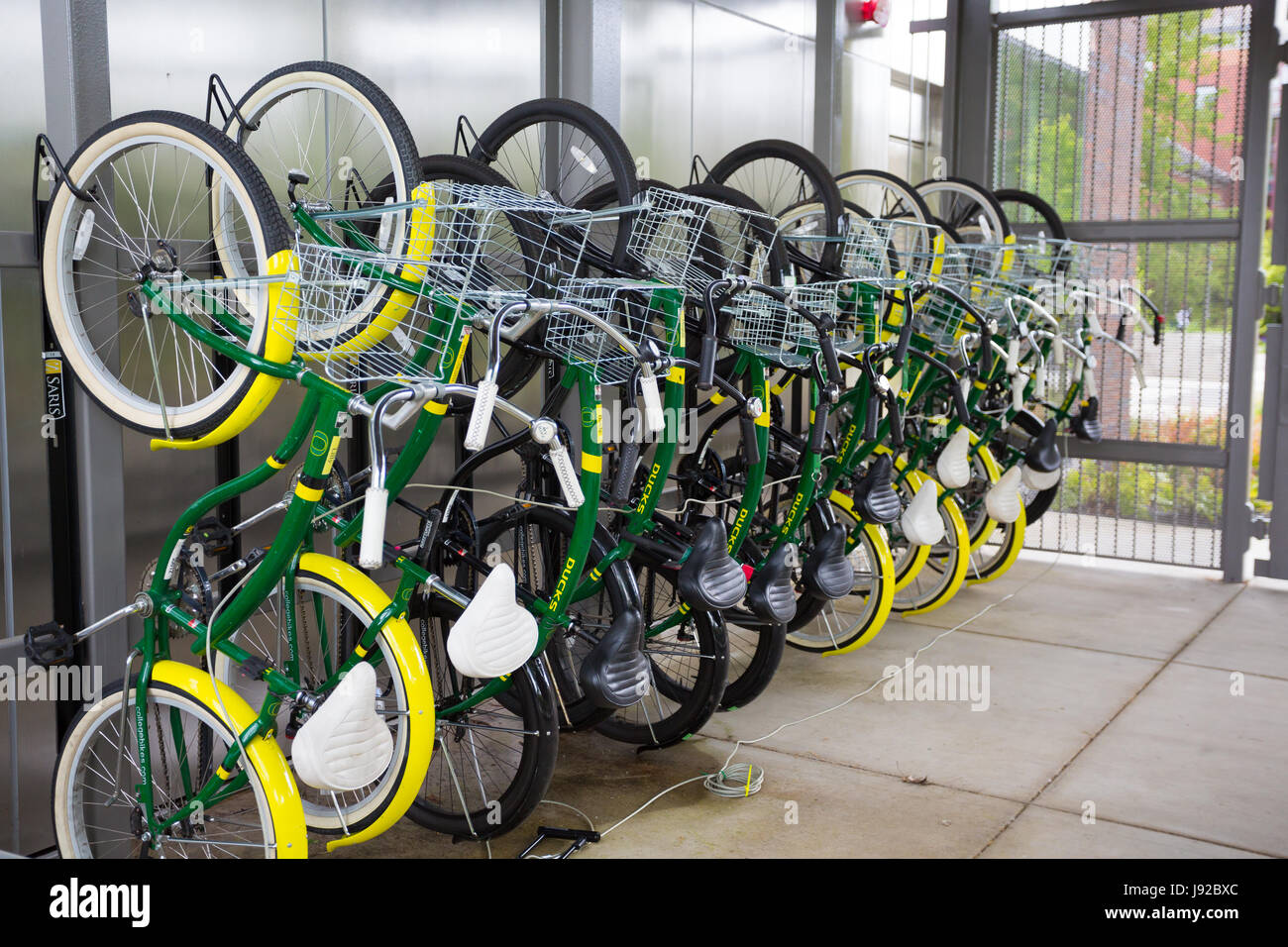 Fahrradständer Anteil an University of Oregon Stockfoto