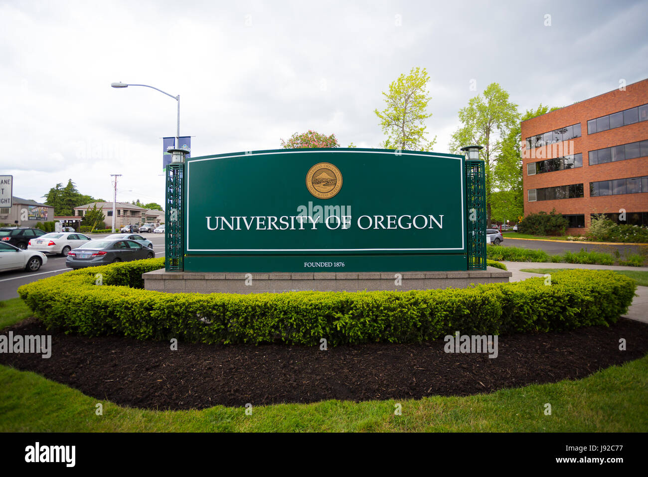University of Oregon Campus Zeichen Stockfoto