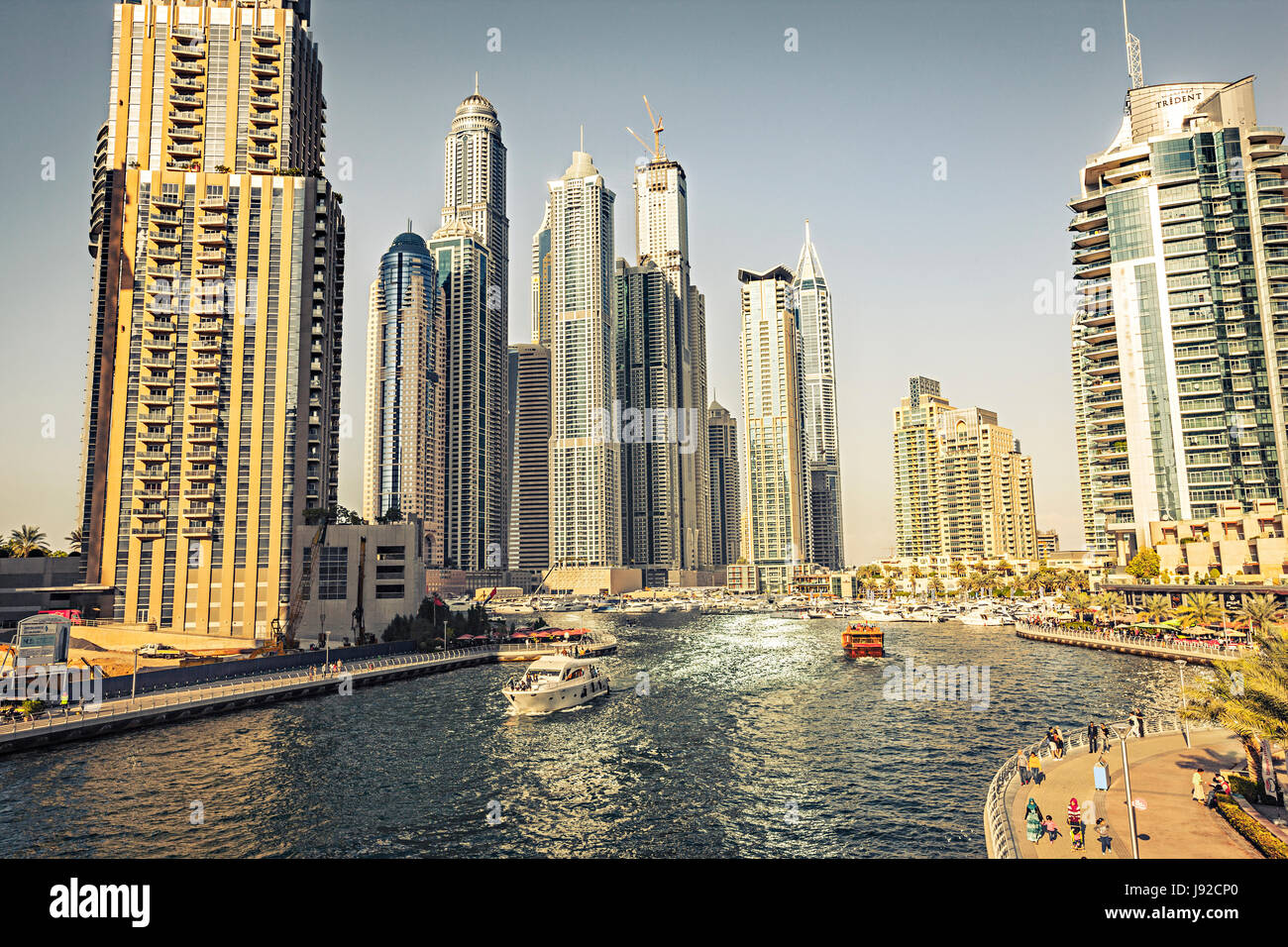 Dubai Marina Vintage Foto Stockfoto