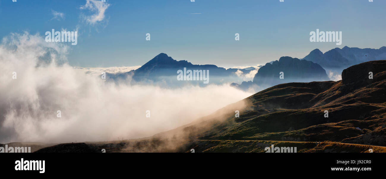 Panoramablick auf der slowenischen Alpen, Blick Ti Italien Stockfoto