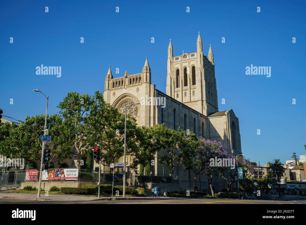 Los Angeles, Mai 28: Der historische erste Congregational Kirche in Los Angeles am 28. Mai 2017 bei 540 South Commonwealth Avenue, Los Angeles, California Stockfoto