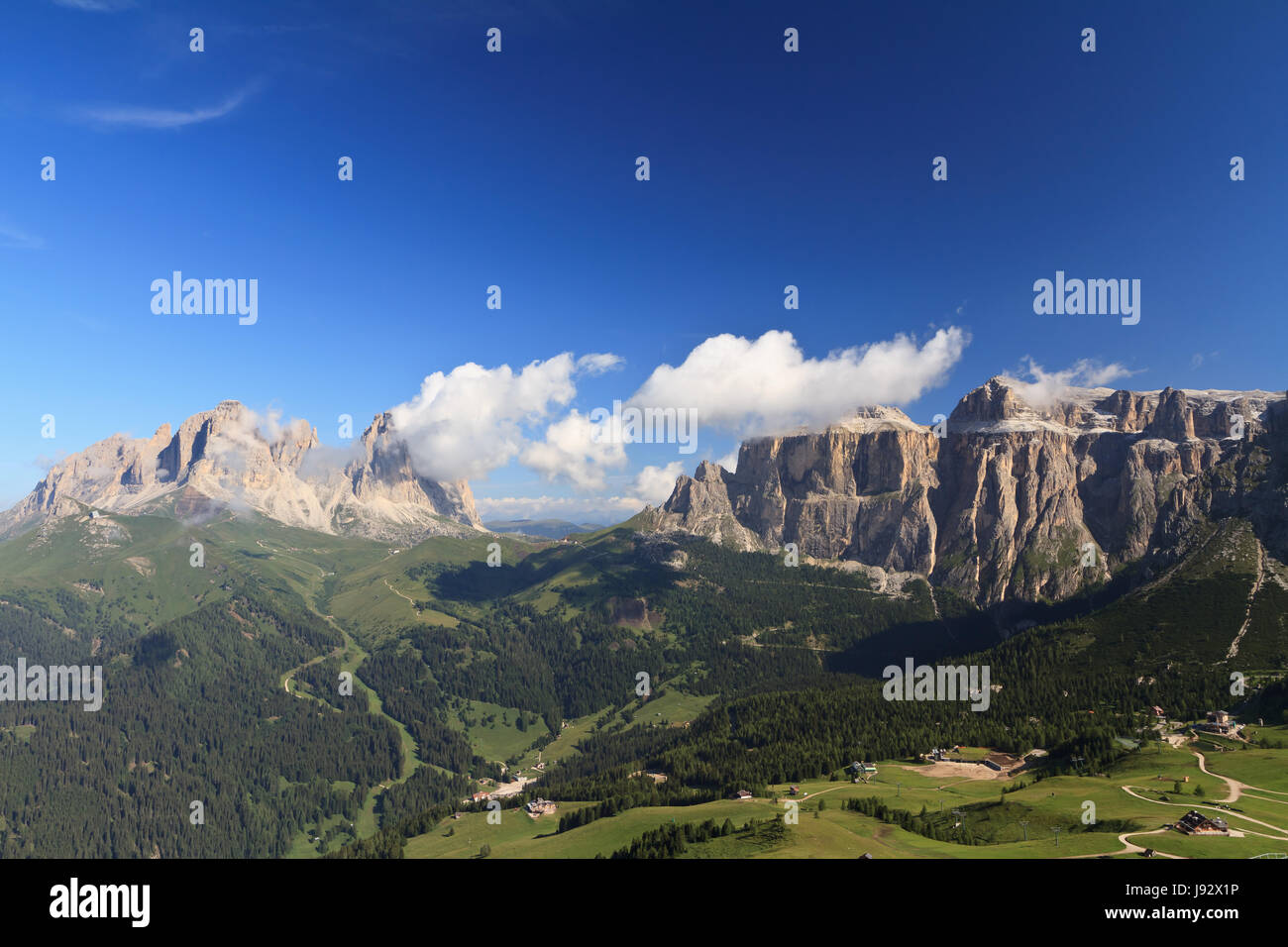 Dolomiten, Alpen, Tal, Landschaft, Landschaft, Landschaft, Natur, Italien, blau, Stockfoto