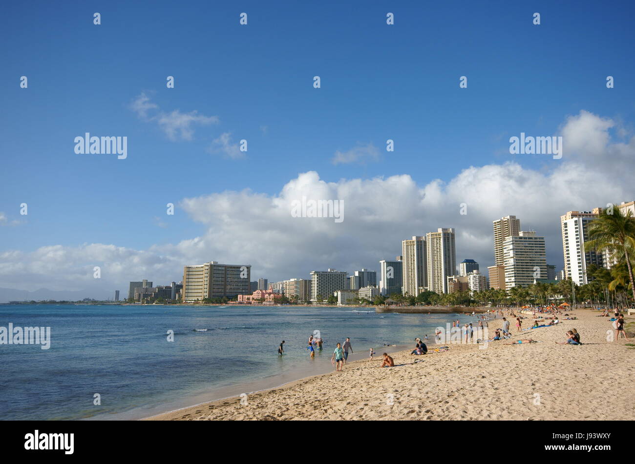 Strand, Meer, Strand, Meer, Usa, Palme, Hawaii, blau, Haus, Stockfoto
