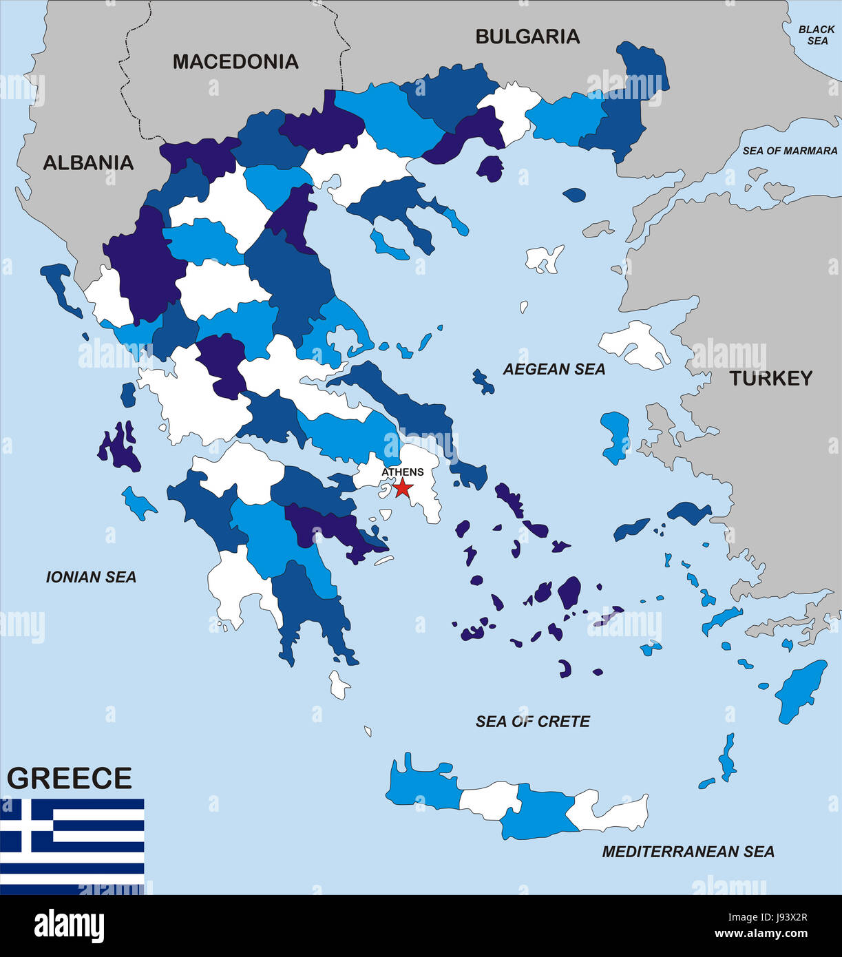 Griechenland, Karte, Atlas, Karte der Welt, Reisen, politische, Griechenland,  Flagge, Land Stockfotografie - Alamy