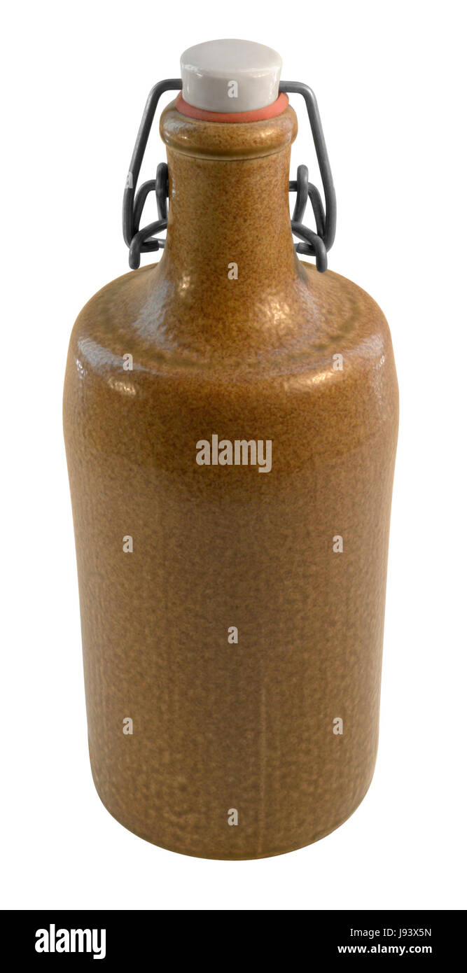 Steinzeug-Flasche mit Verschluss Stockfoto