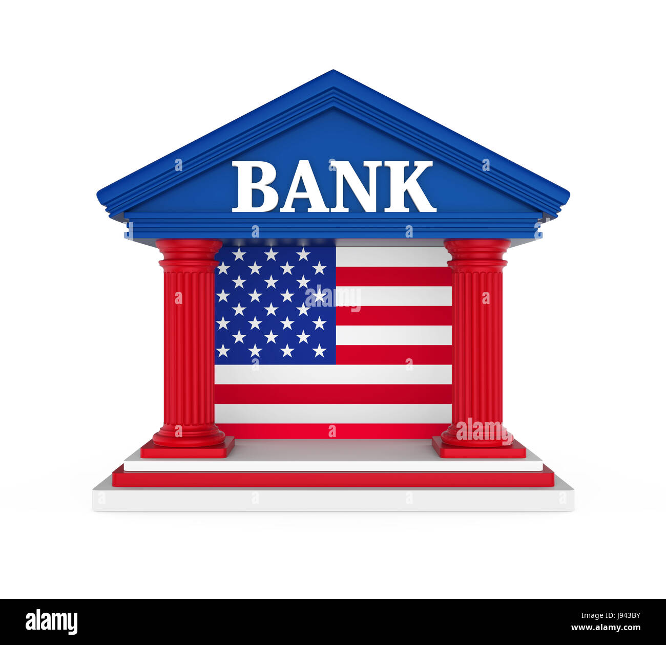 American Bank Gebäude isoliert Stockfoto