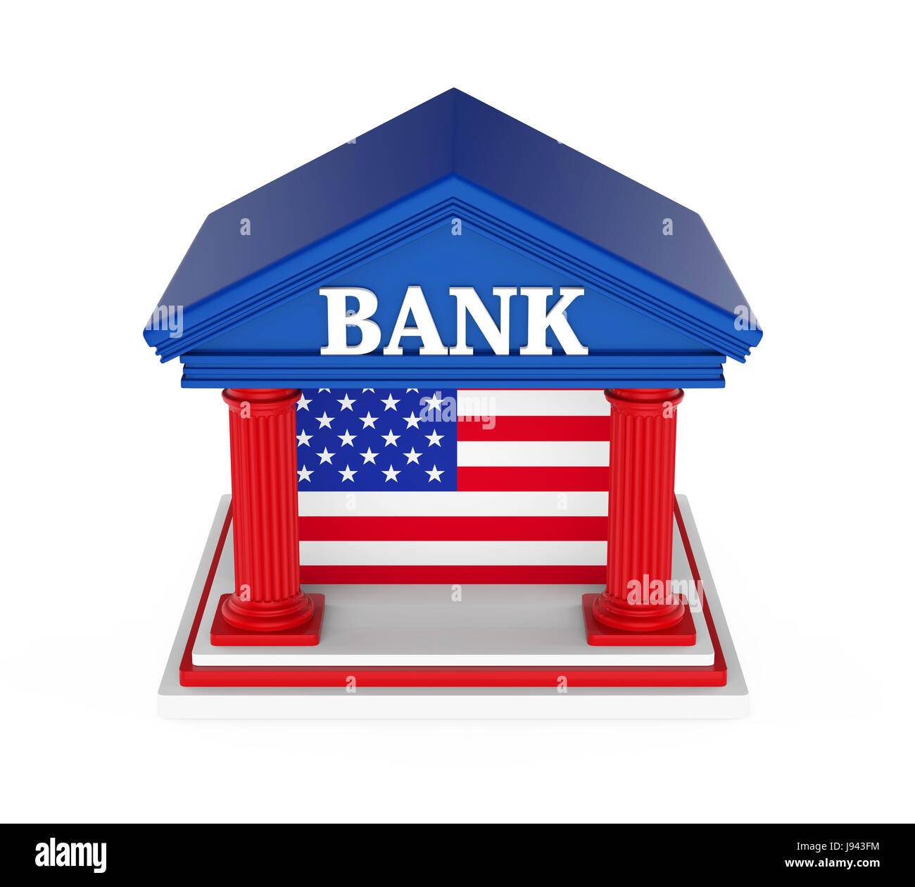 American Bank Gebäude isoliert Stockfoto