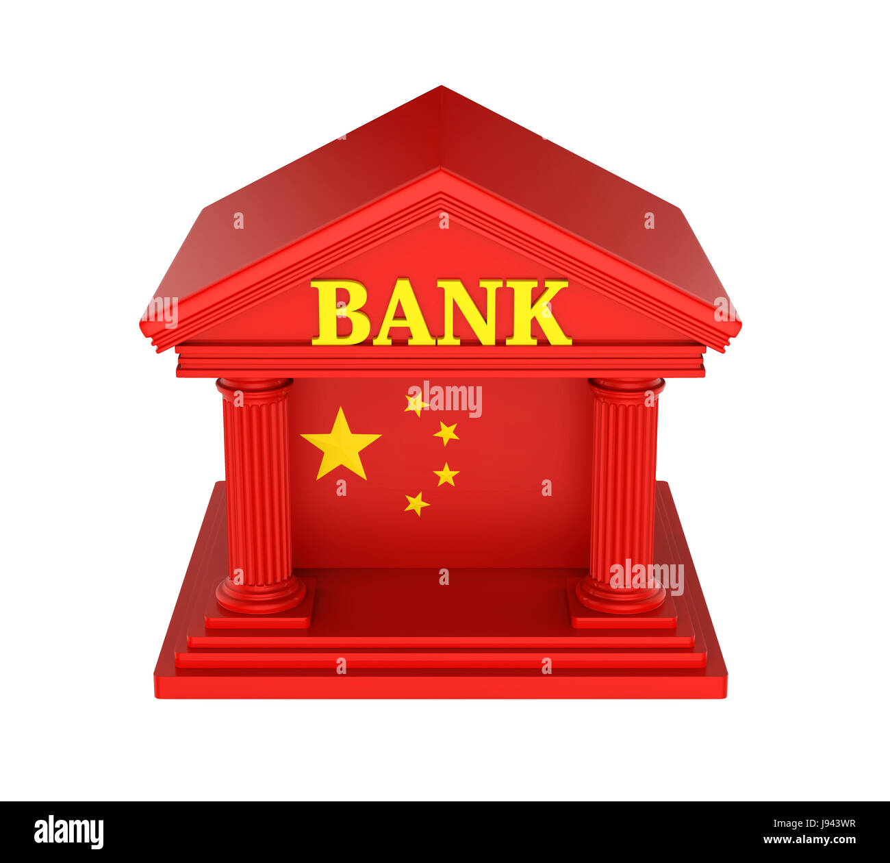 Chinesische Bank Gebäude isoliert Stockfoto