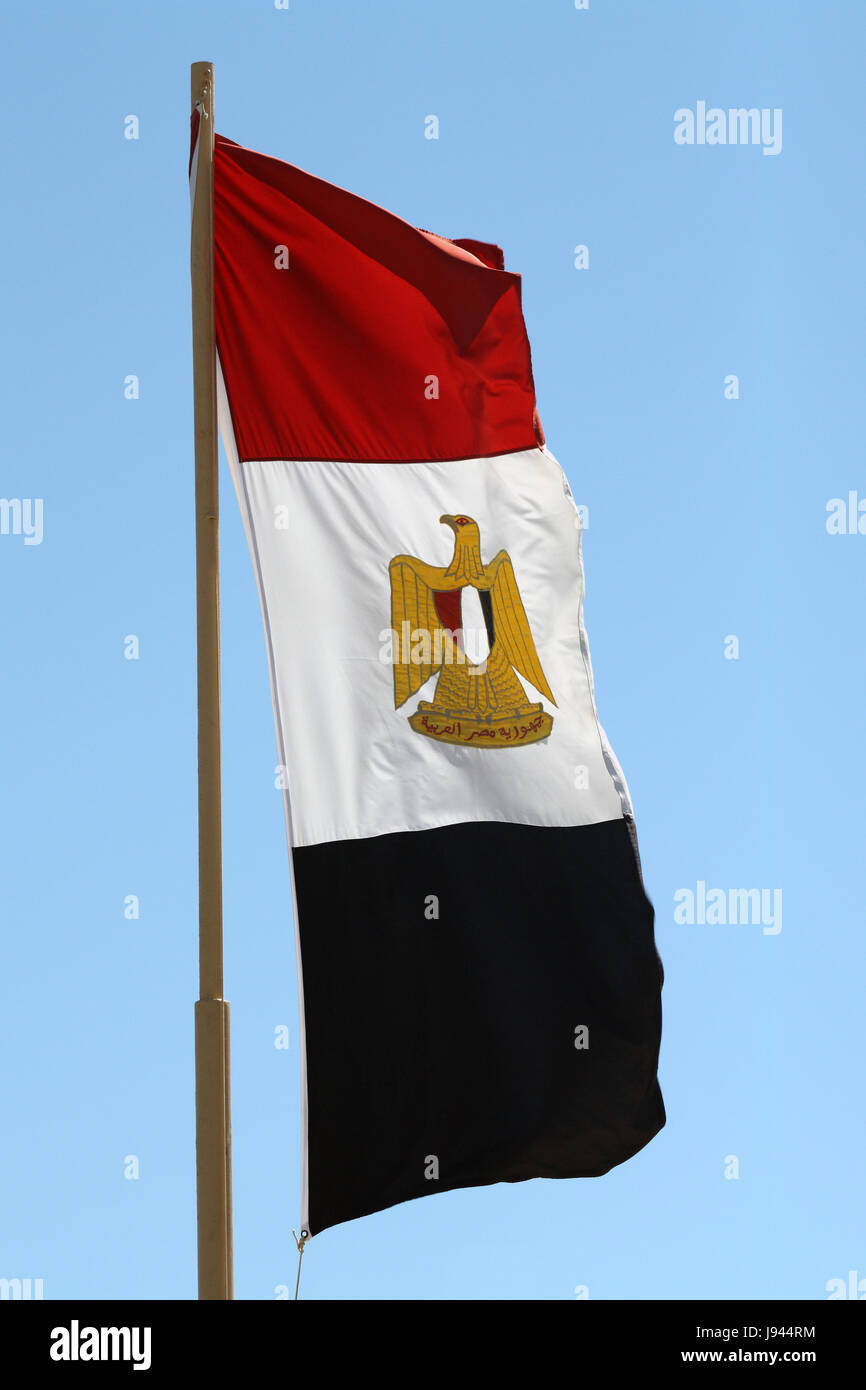 Afrika, Flagge, Ägypten, national, Reisen, Stadt, Stadt, symbolische, politische, Farbe, Stockfoto