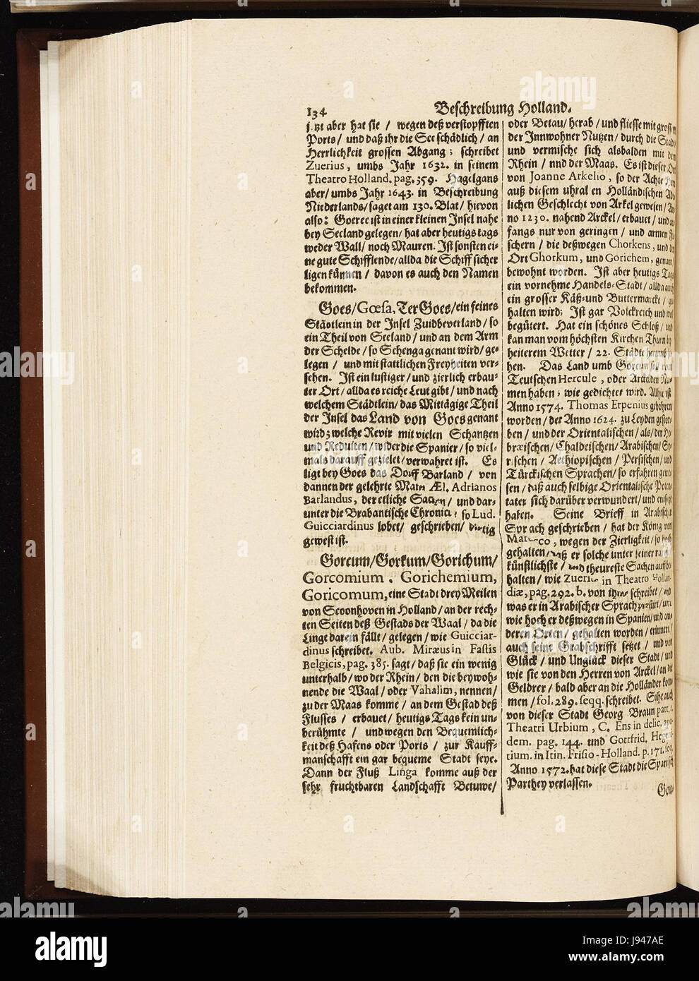 Die Topographia Circuli Burgundici von Merian bietet eine detaillierte Karte und Beschreibung des Burgundischen Kreises, wobei die Geographie, die Städte und Merkmale der frühen Neuzeit hervorgehoben werden. Stockfoto