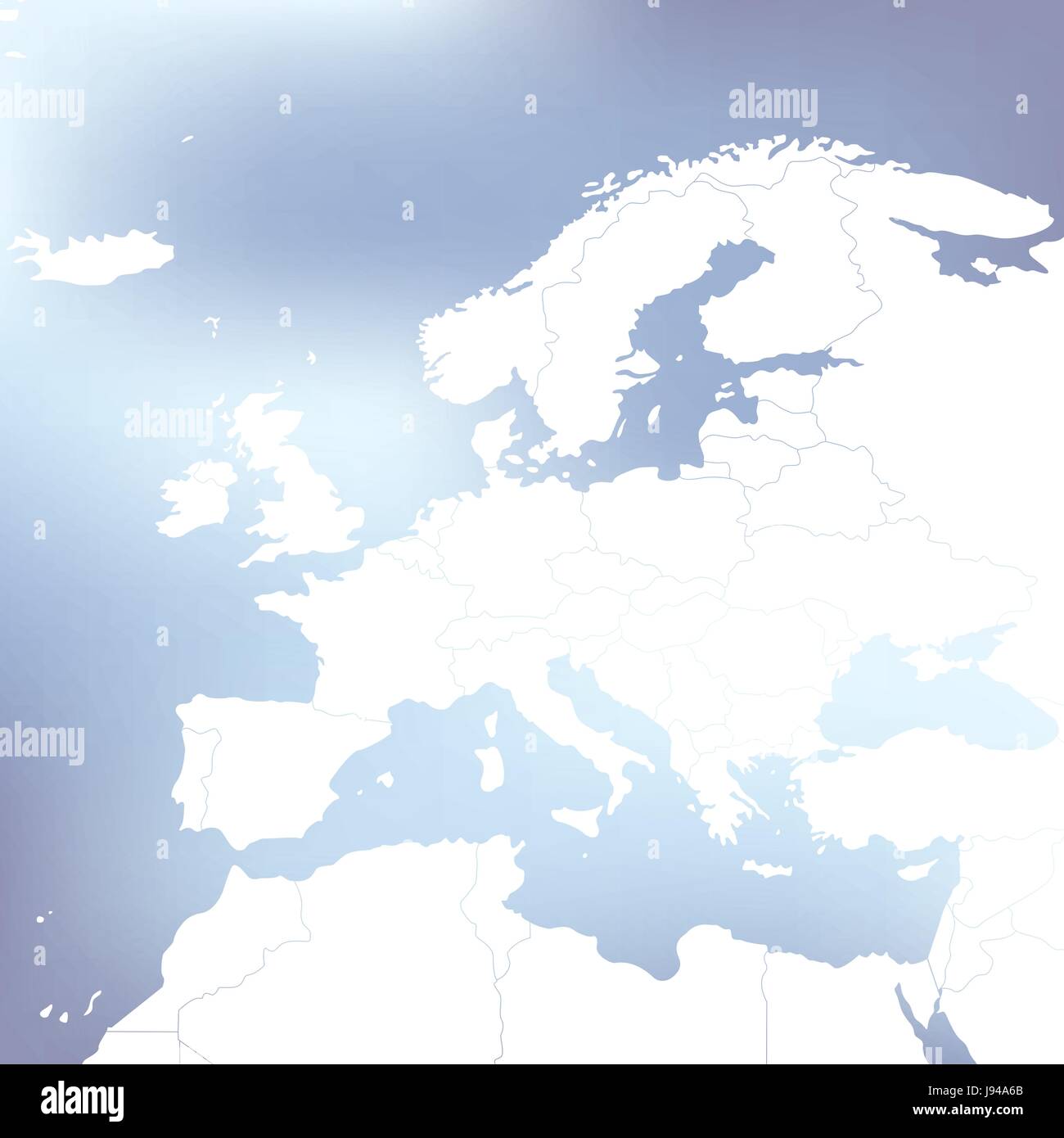 Politische Karte von Europa. Abstrakte unscharfen Hintergrund. Vektor-Illustration. Stock Vektor