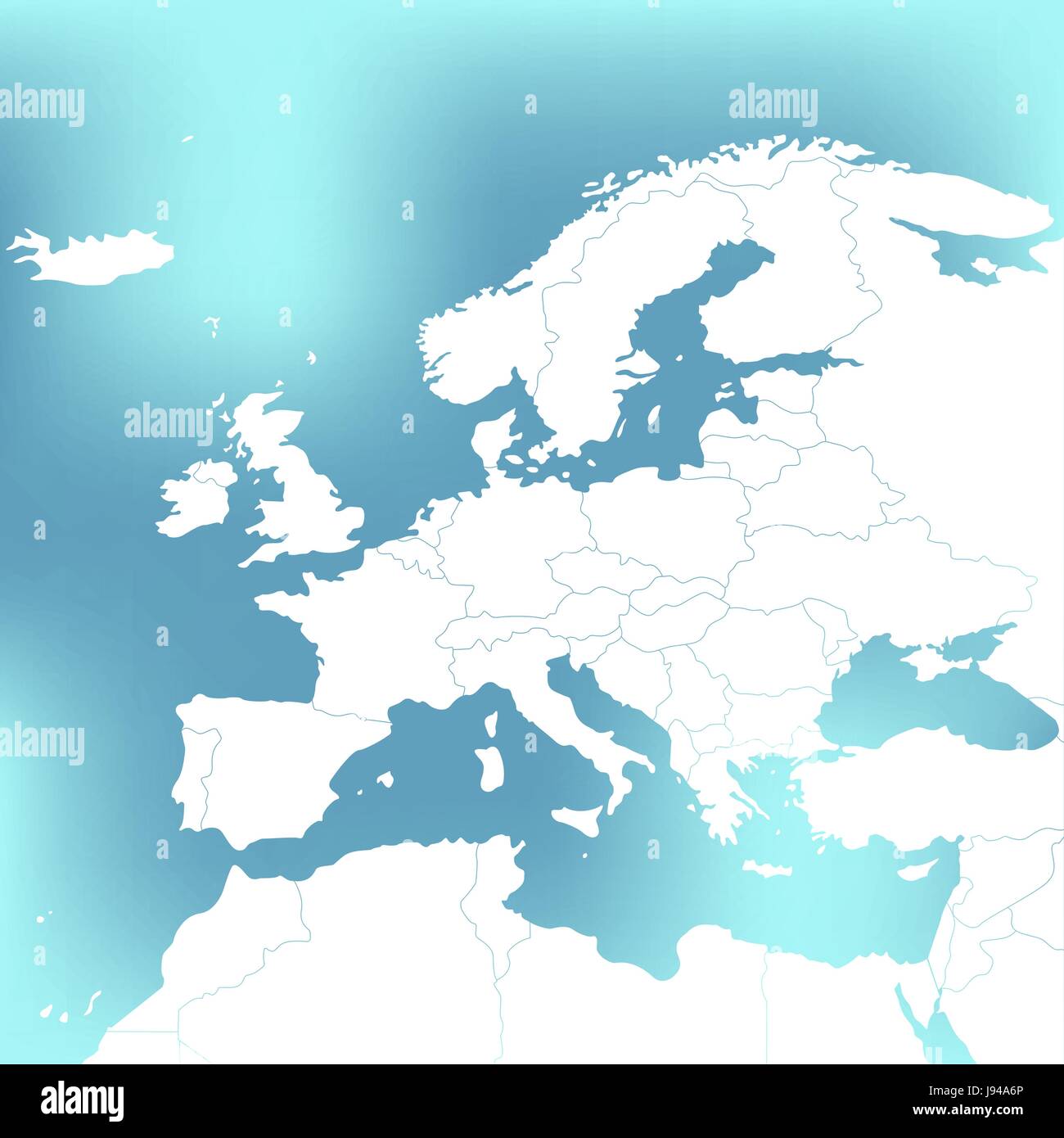 Politische Karte von Europa. Abstrakte unscharfen Hintergrund. Vektor-Illustration. Stock Vektor