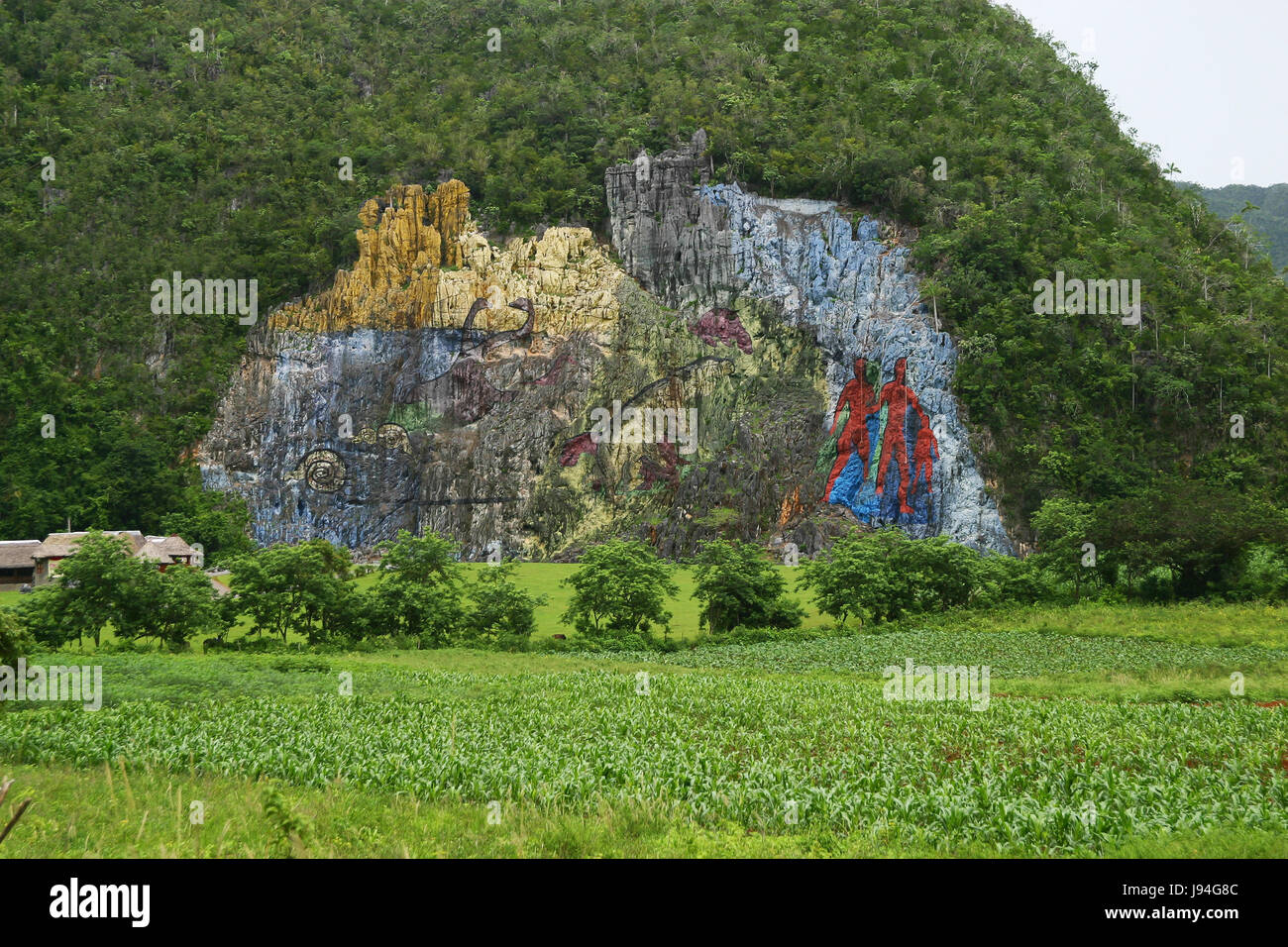 Wandbild der Vorgeschichte Tal von Vinales kuba Stockfoto