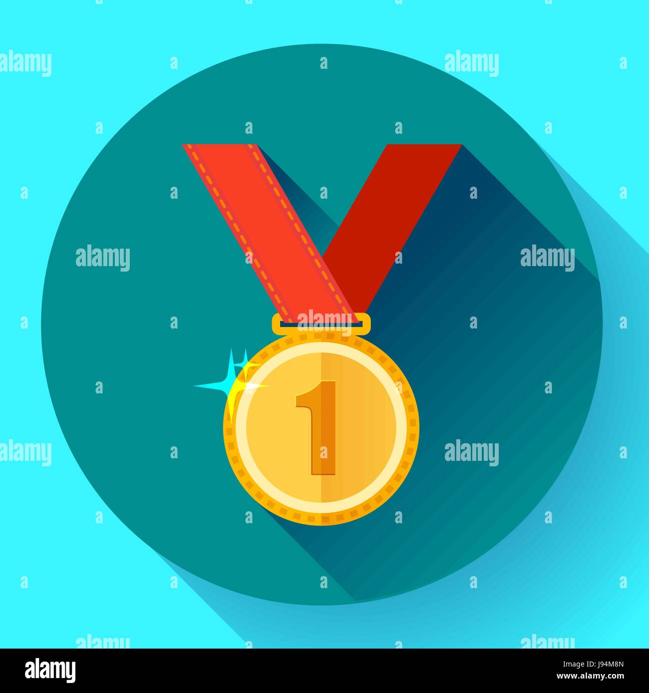 Goldmedaille-Symbol - den ersten Platz. Flache Design-Stil. Stock Vektor