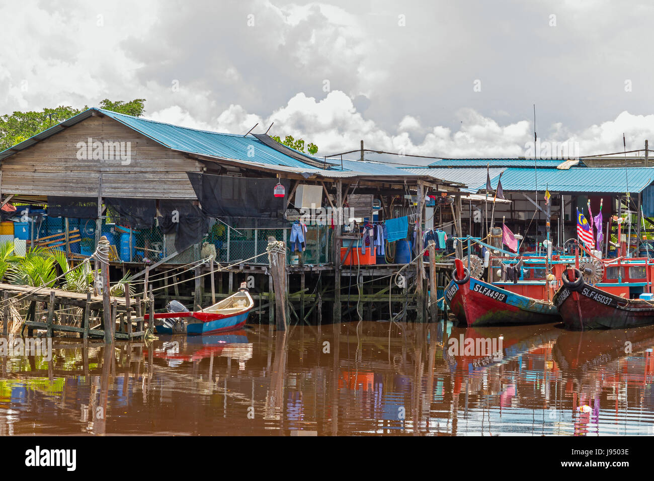 Das Fischerdorf Sekinchan Stadt Bagan hinzugezogen. Malaysien. Stockfoto