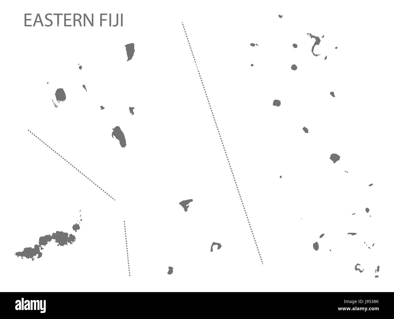 Ost-Fidschi-Insel Karte grau Abbildung silhouette Stock Vektor