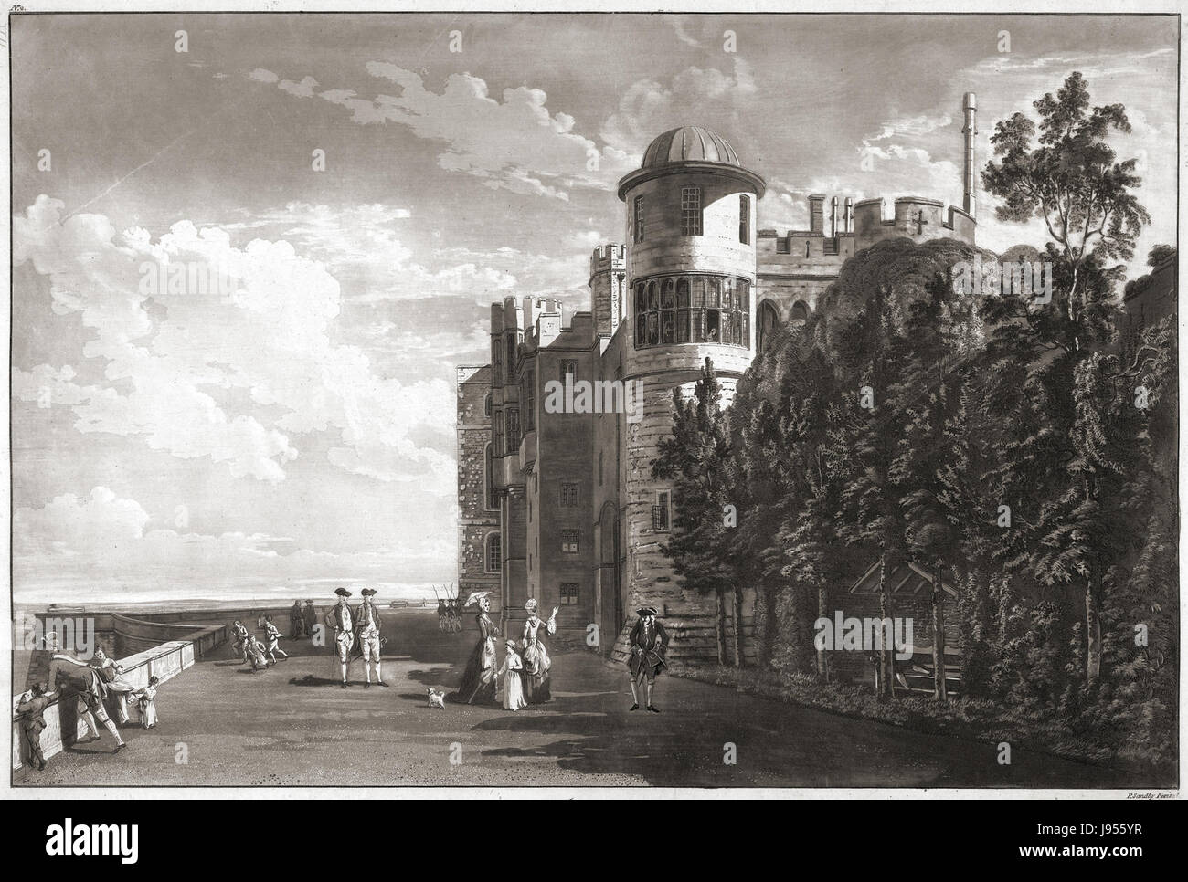 Windsor Terrass auf der Suche nach Osten durch Paul Sandby 1776 Stockfoto