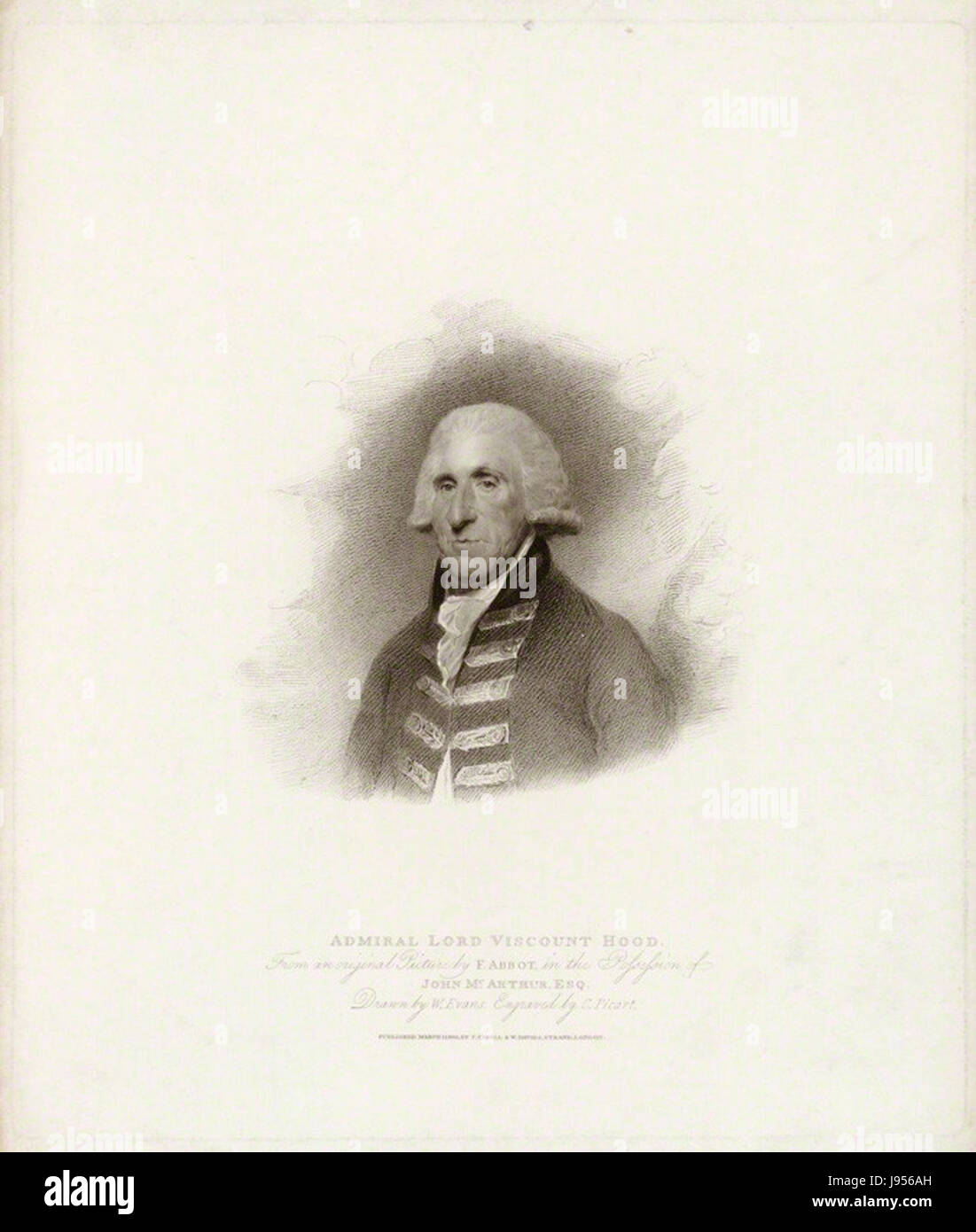 Samuel Hood, 1. Viscount Hood von Charles Picart, nach William Evans nach Lemuel Francis Abbott Stockfoto