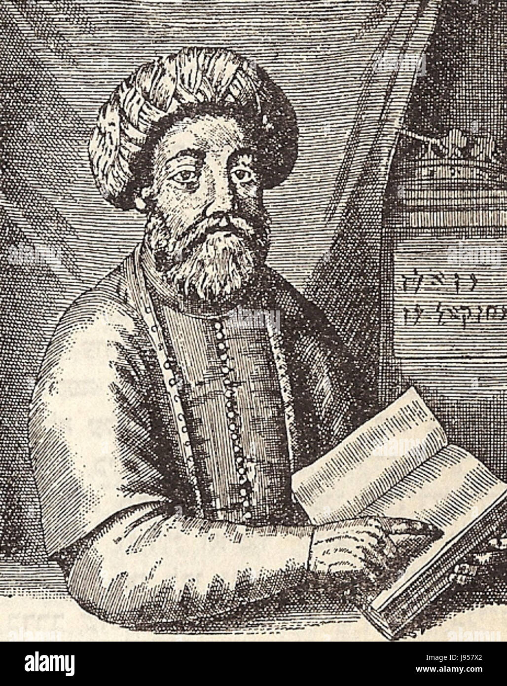 Sabbatai Zevi war eine jüdische Mystikfigur und messianische Figur aus dem 17. Jahrhundert. Seine Ansprüche, Messias zu sein, führten zu weit verbreiteten Bewegungen und Kontroversen innerhalb der jüdischen Gemeinden, insbesondere im Osmanischen Reich. Stockfoto