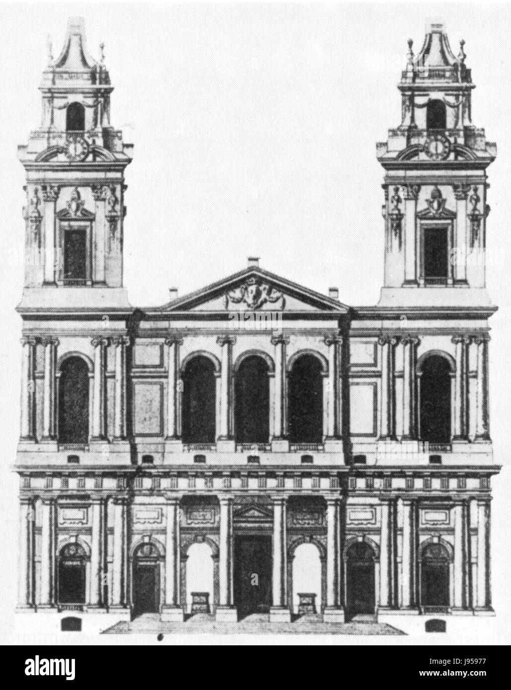 Saint Sulpice West Fassadengestaltung durch Servandoni 1732 Middleton 1980 p106 Stockfoto