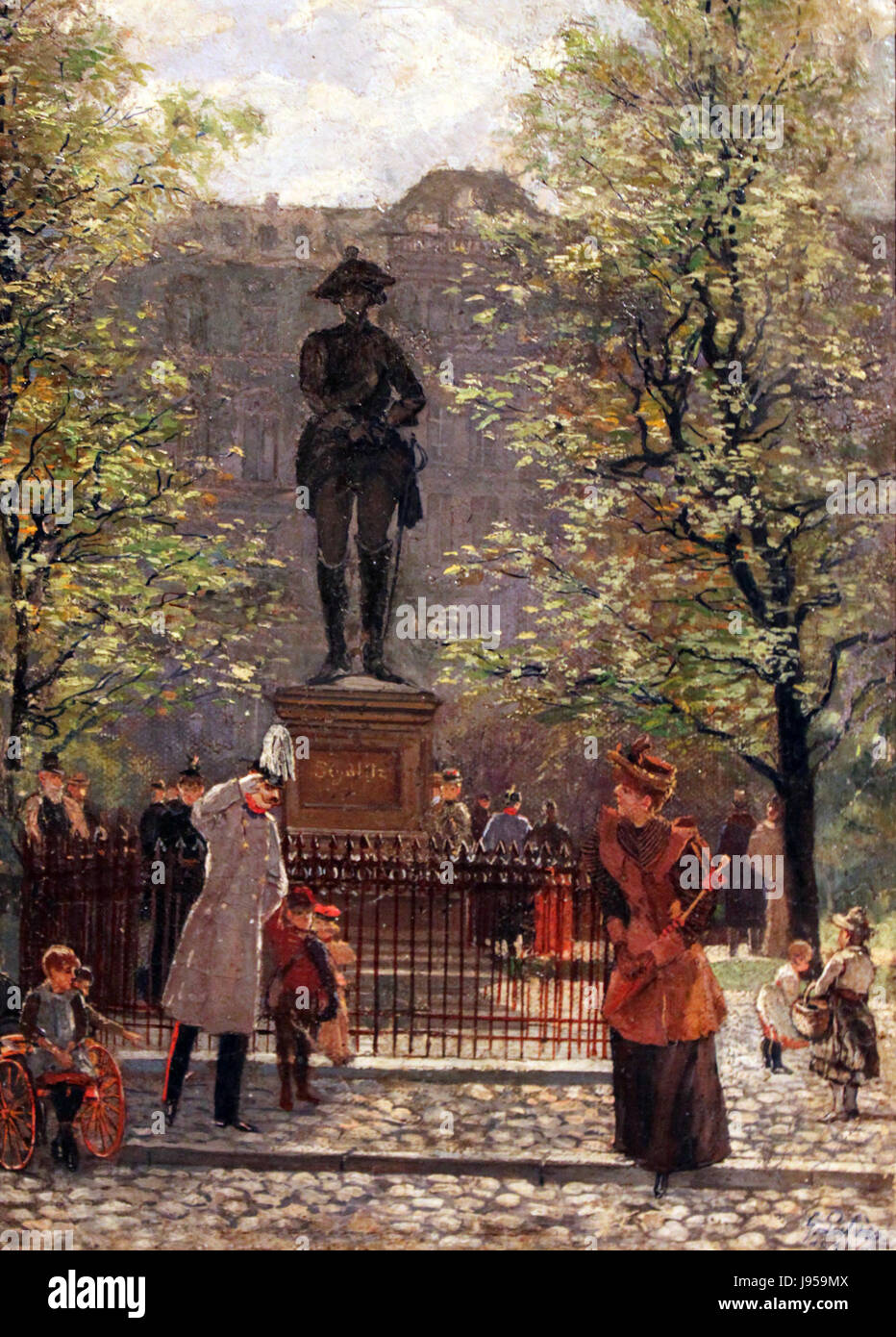 Die von Lulves geschaffene Statue des Generals von Seydlitz aus dem Jahr 1872 erinnert an leaderâ die Beiträge des preußischen Militärs und würdigt sein Vermächtnis in einem öffentlichen Denkmal. Stockfoto