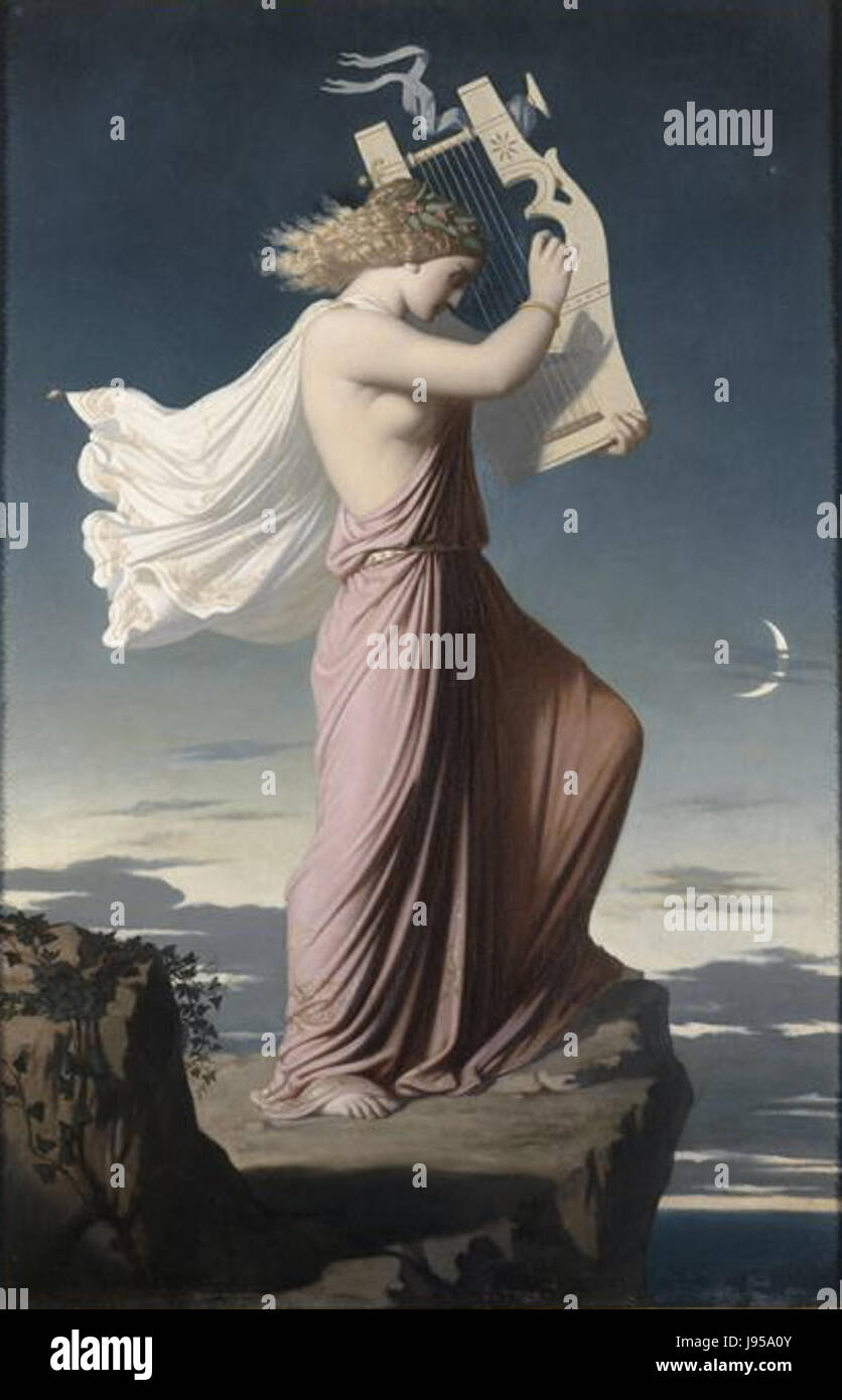 Sapho Jouant De La lyre Stockfoto