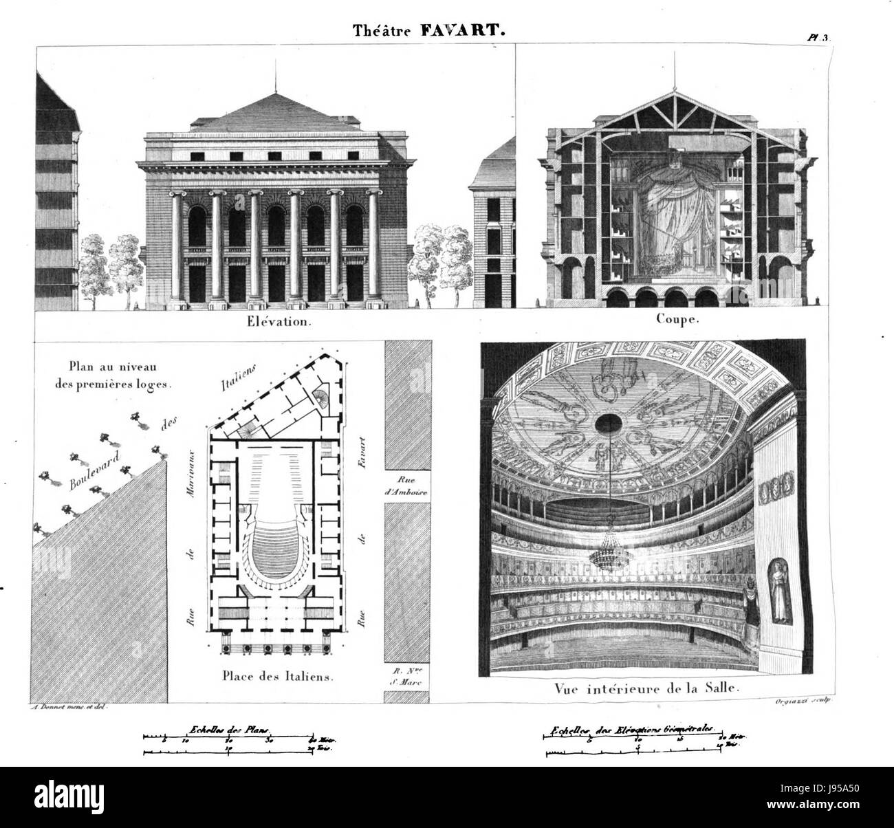 Salle Favart I Donnet-1821 plate3 GB Gent Stockfoto