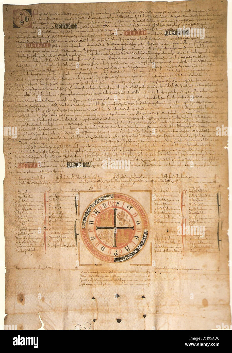 Privilegio Rodado de Fernando IV de Castilla Confirmando Los Privilegios Que Alfonso X y Sancho IV Concedieron al Monasterio de San Clemente de Sevilla (13 8 1310) Stockfoto
