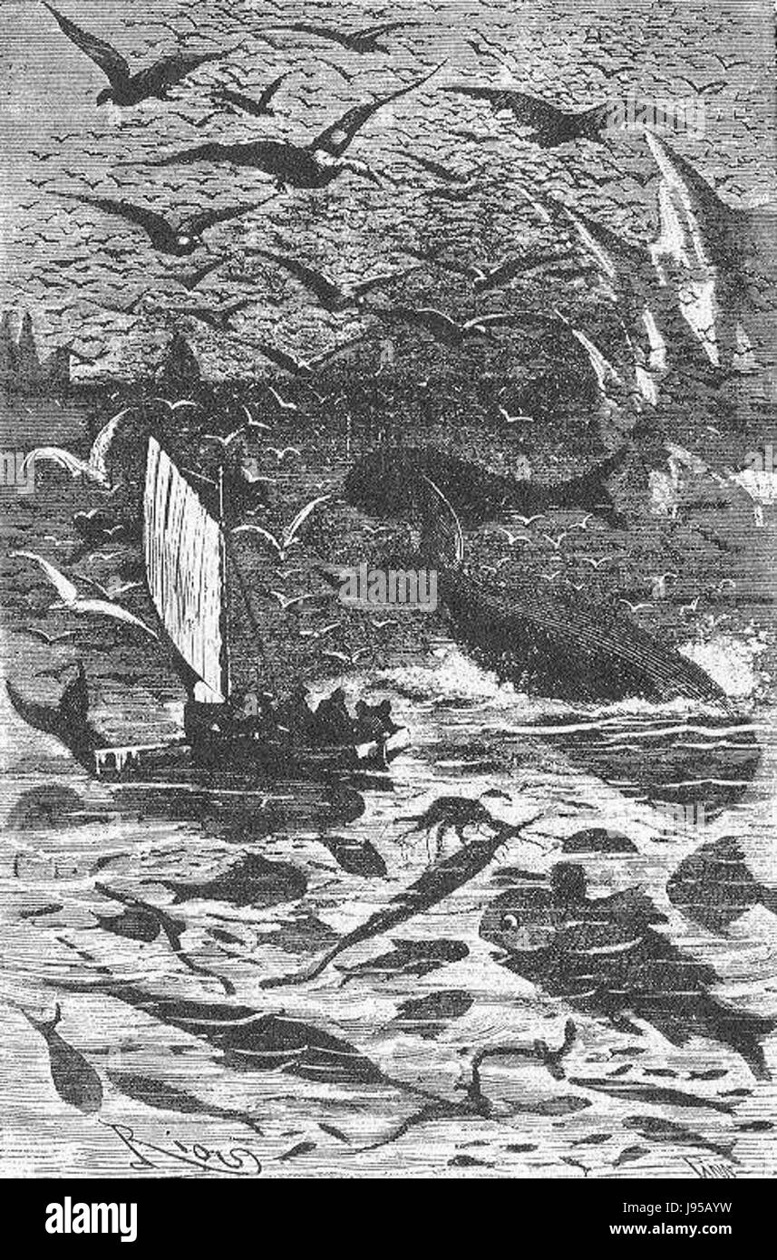 „The Field of Ice“ von Riou und Montaut ist eine künstlerische Darstellung einer gefrorenen Landschaft, die die dramatische Schönheit und die widrigen Bedingungen eisbedeckter Terrains einfängt. Das Werk hebt den starken Kontrast zwischen natureâ Schönheit und Gefahren hervor. Stockfoto