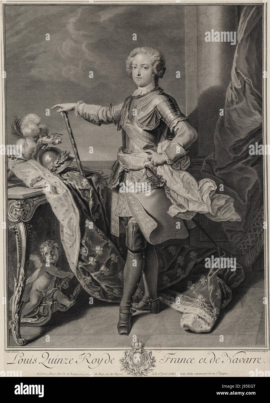 Porträt einer jungen Louis XV von Frankreich Larmessin 1723 1726 Stockfoto