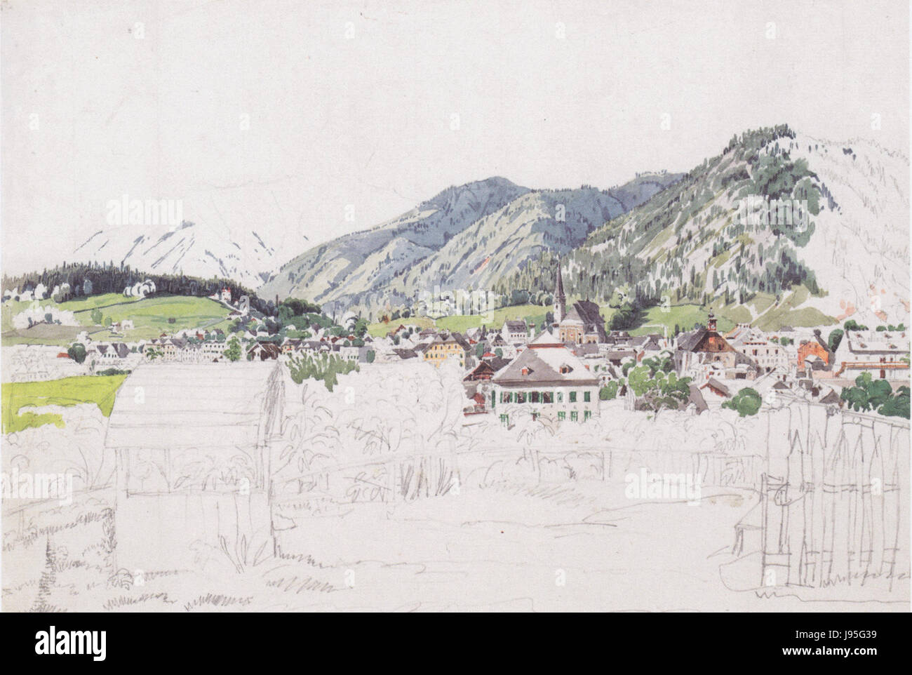 Rudolf von Alt Ansicht von Ischl 1830 Stockfoto