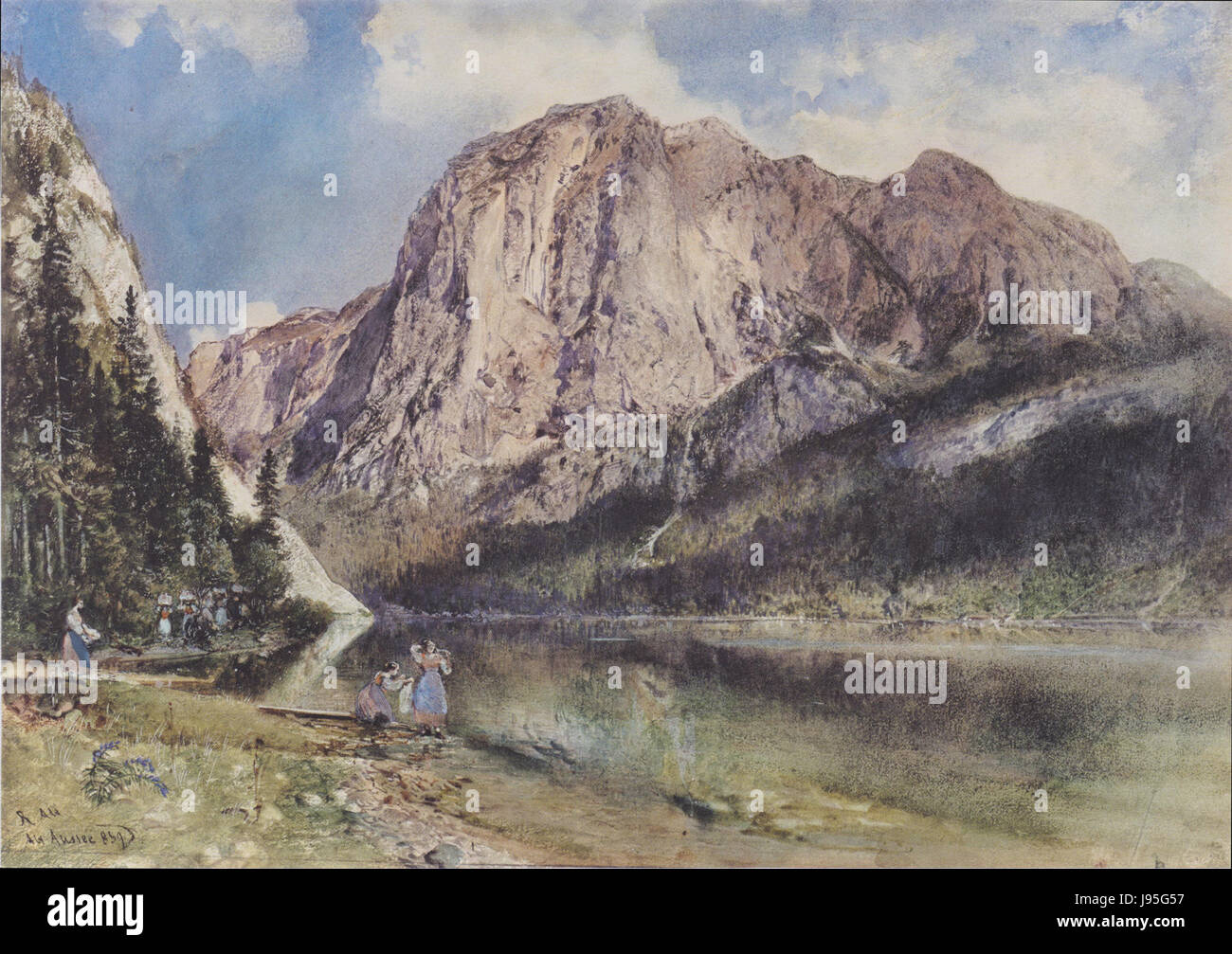 Rudolf von Alt Altausseer sehen Mit Trisslwand 1839 Stockfoto