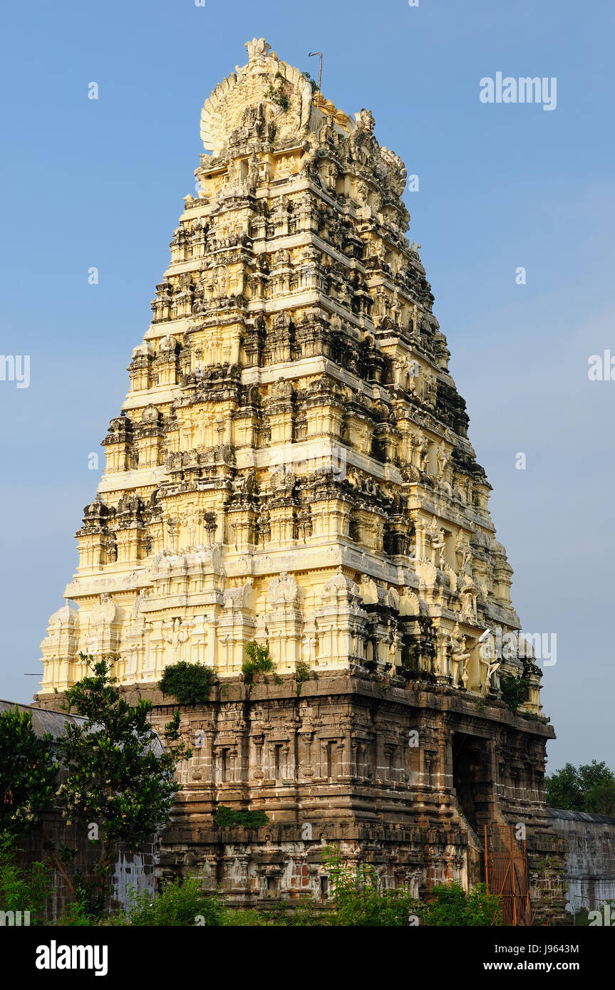 Indien, Ekambareswarar-Tempel in Kanchipuram. Siva Tempel in 1509 Yars gebaut. Tamil Nadu Stockfoto