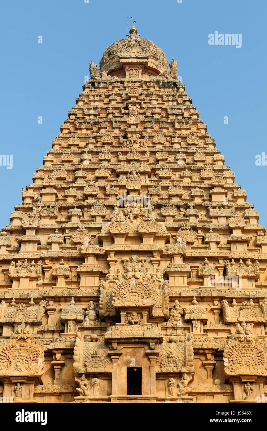 Indien, Brihadeeswarar Tempels ist ein Hindu-Tempel befindet sich in Thanjavur im indischen Bundesstaat Tamil Nadu (UNESCO) Shiva gewidmet Stockfoto