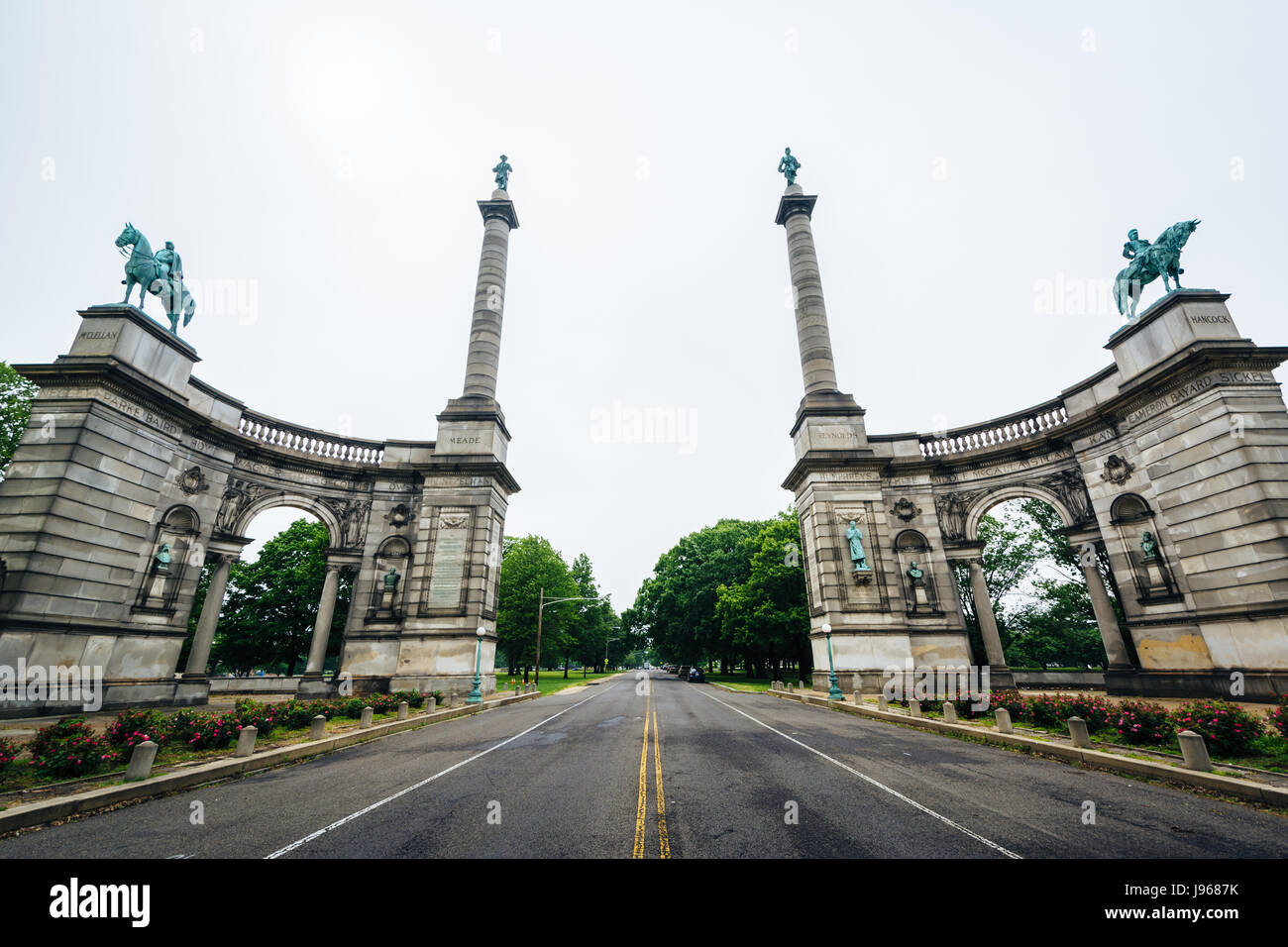 Der Smith Memorial Arch, im Westen Fairmount Park in Philadelphia, Pennsylvania. Stockfoto