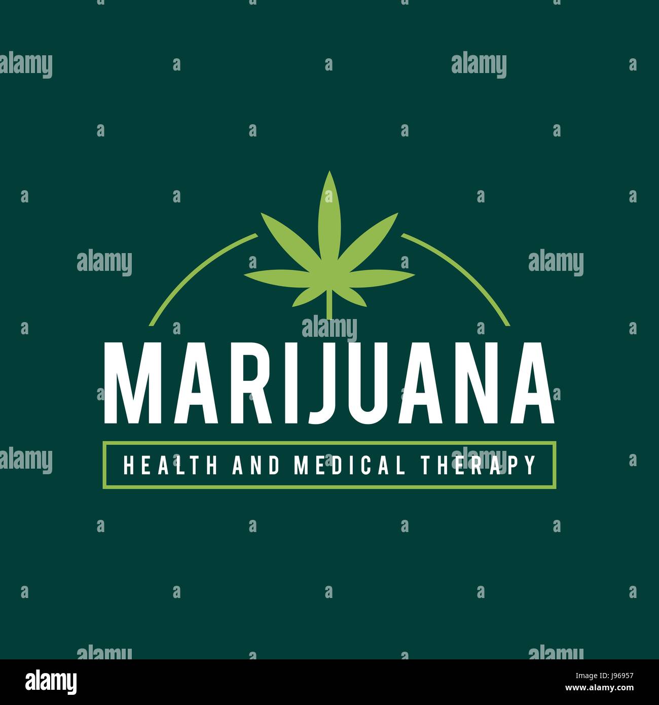 Vintage Etikettendesign Marihuana, Cannabis Gesundheit und medizinische Therapie, Vektor-illustration Stock Vektor