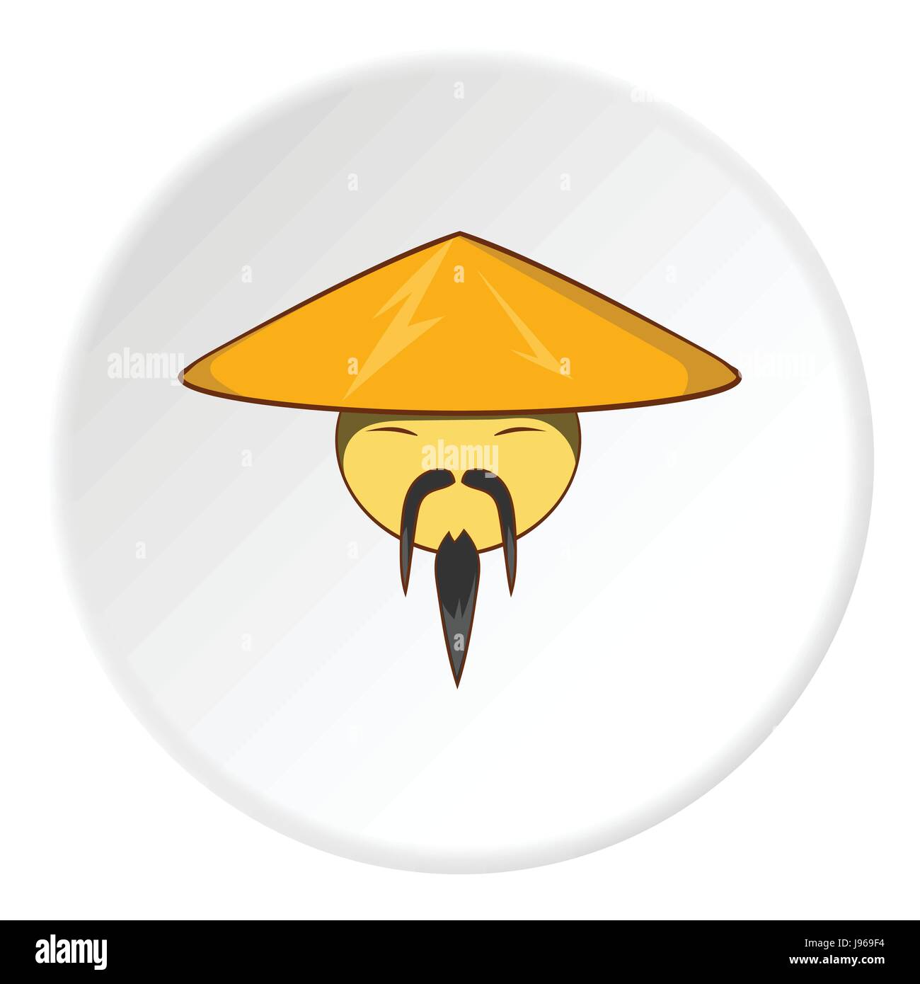 Asiatischer Mann in Hut-Symbol, cartoon-Stil Stock-Vektorgrafik - Alamy
