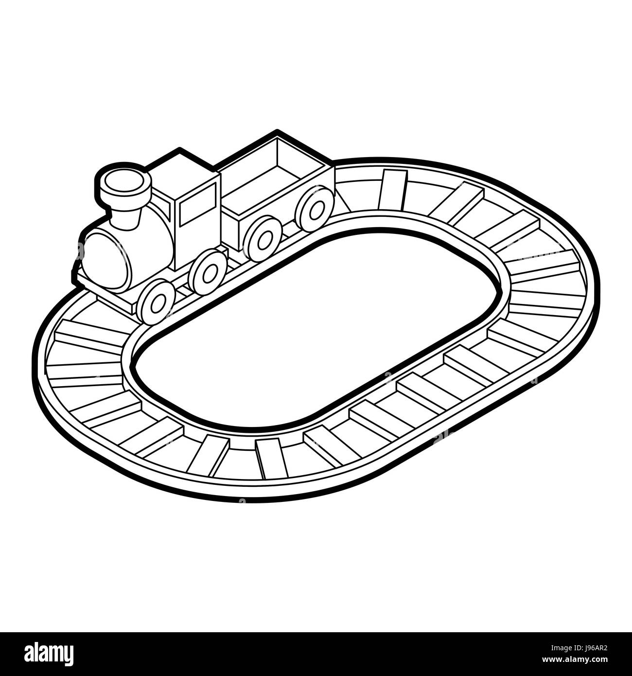 Spielzeug-Zug-Symbol, Umriss-Stil Stock Vektor
