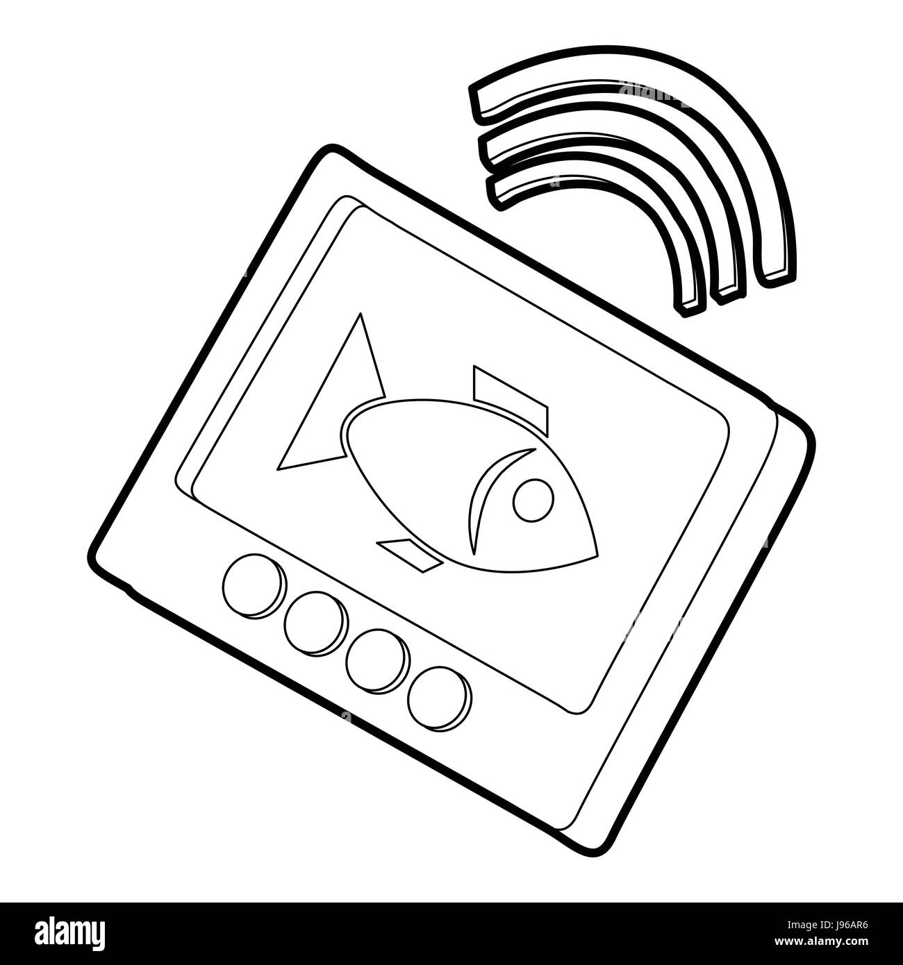 Echolot-Symbol, Umriss-Stil Stock Vektor