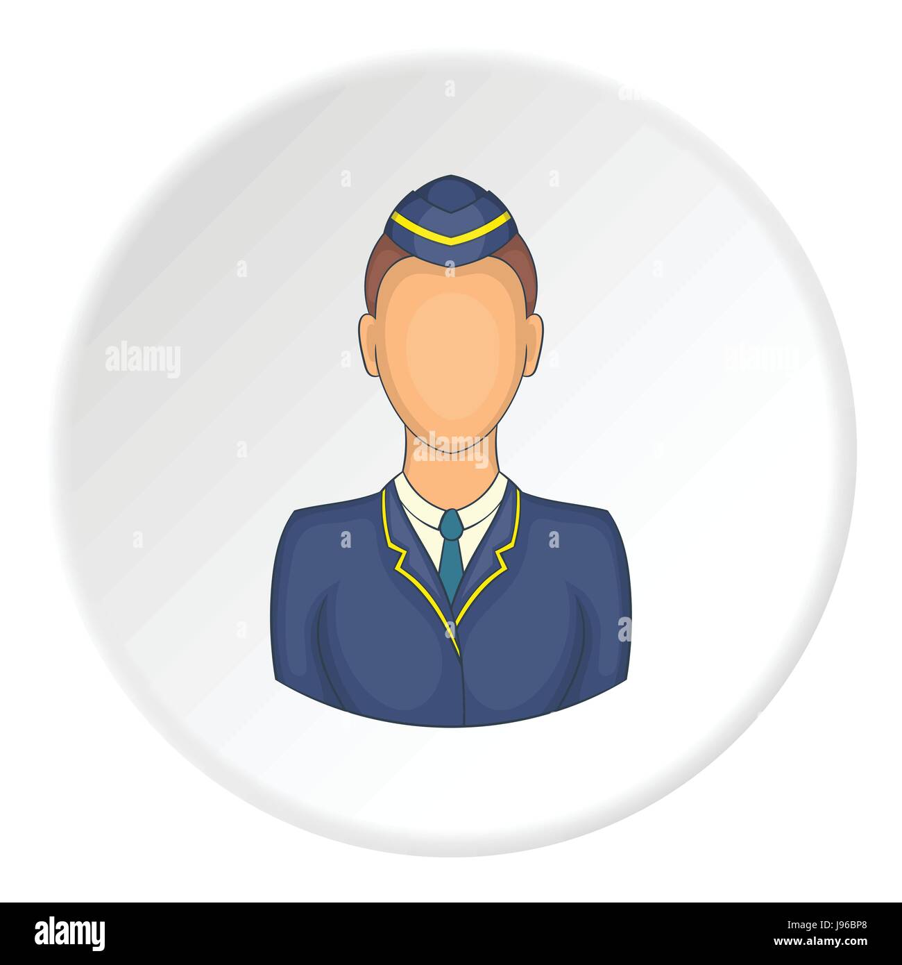 Frau Zug Dirigent Symbol, Cartoon-Stil Stock Vektor