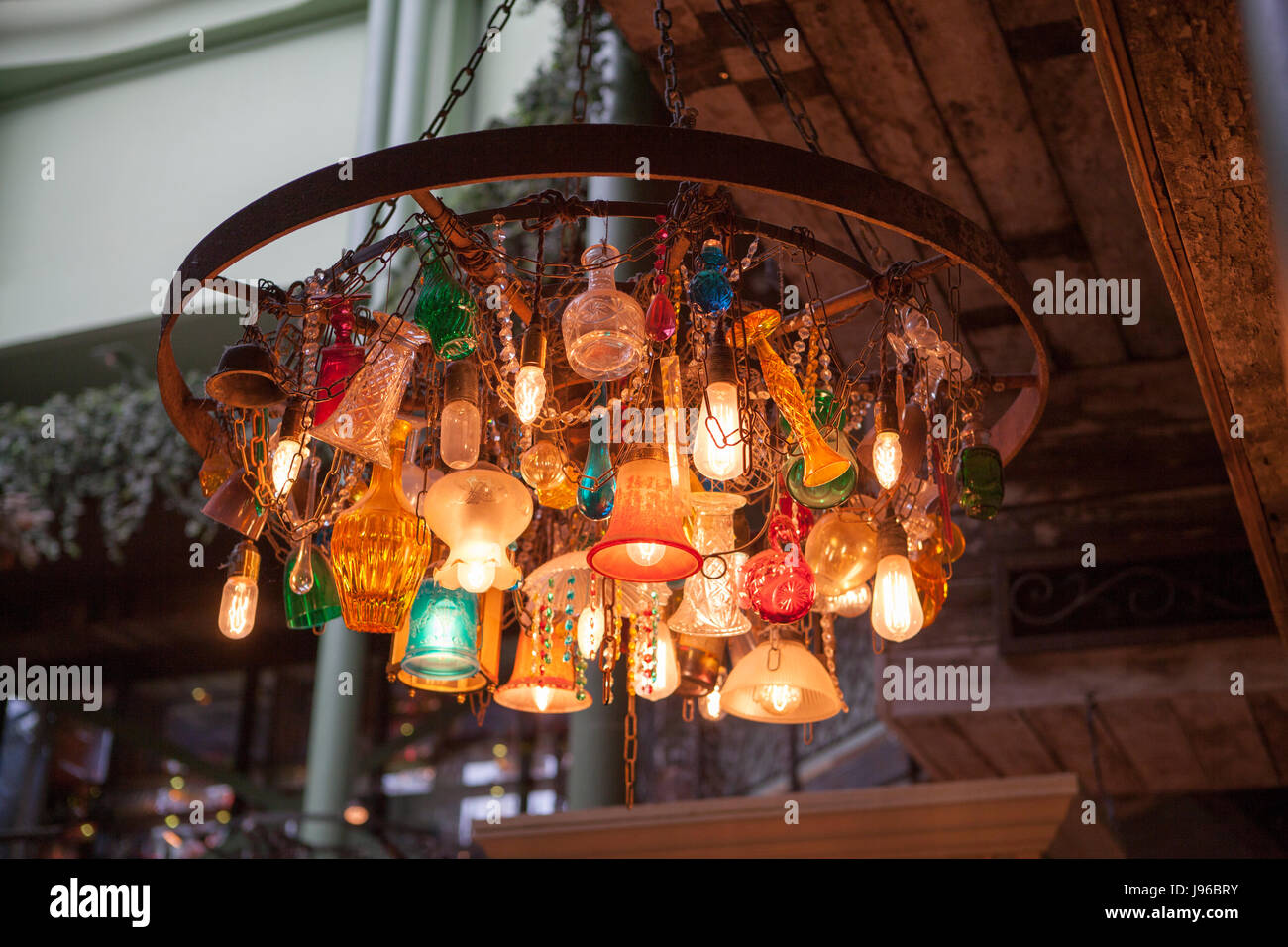 Leuchte im Botaniker Restaurant in Newcastle Stockfoto