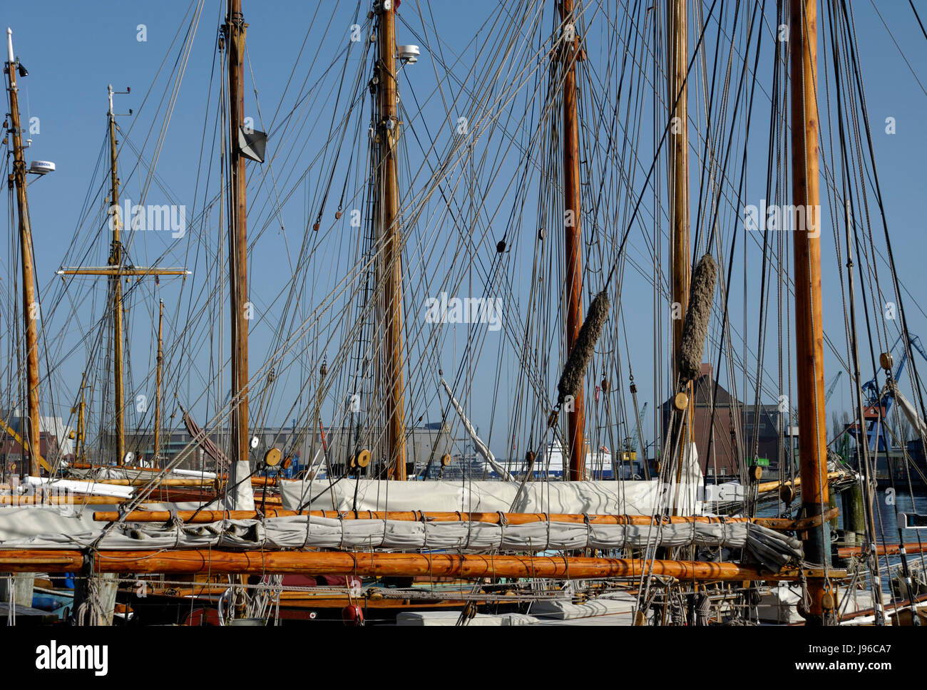 traditionelle Sailer in den Museumshafen in flensburg Stockfoto