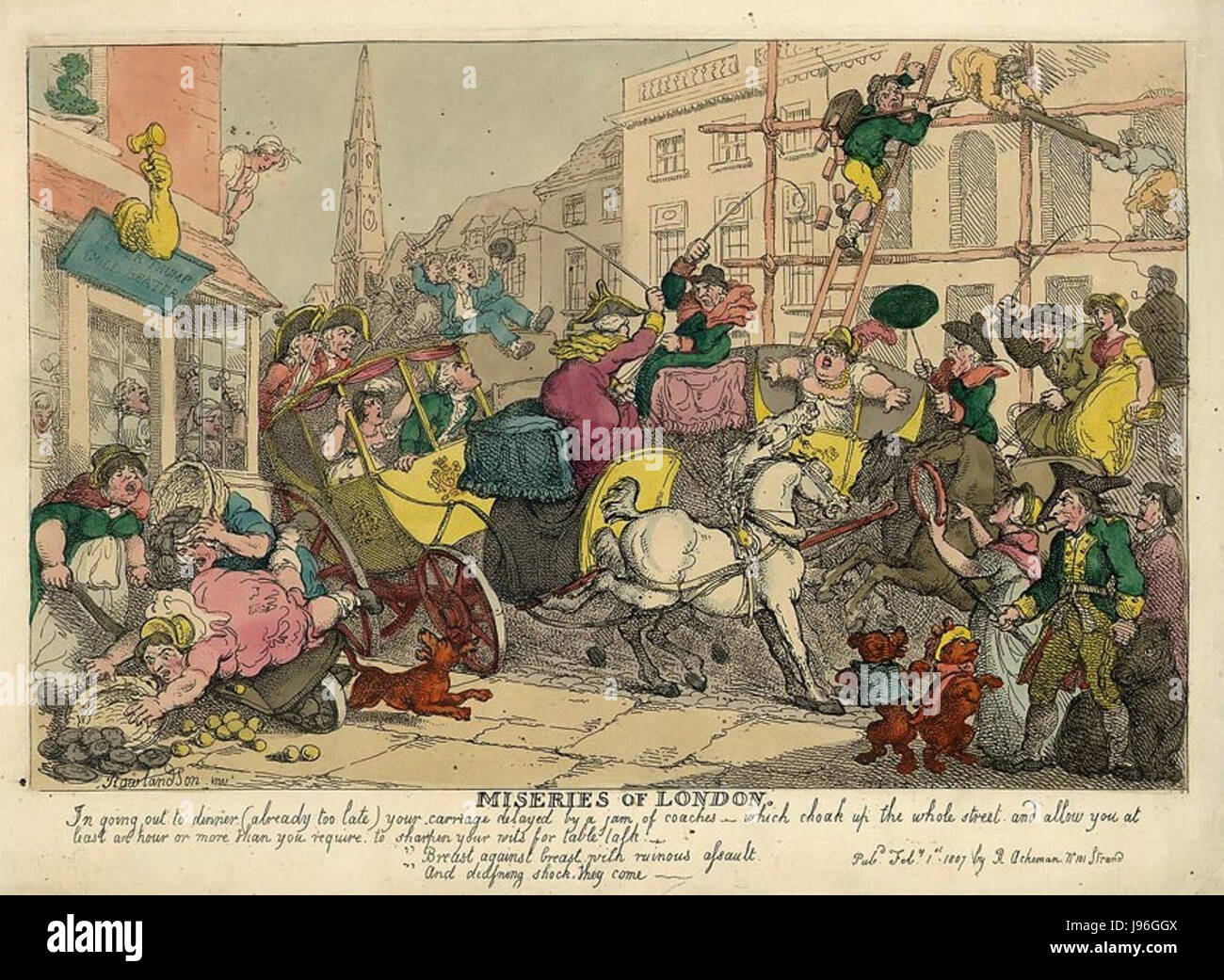 Thomas Rowlandson Elend von London Stockfoto