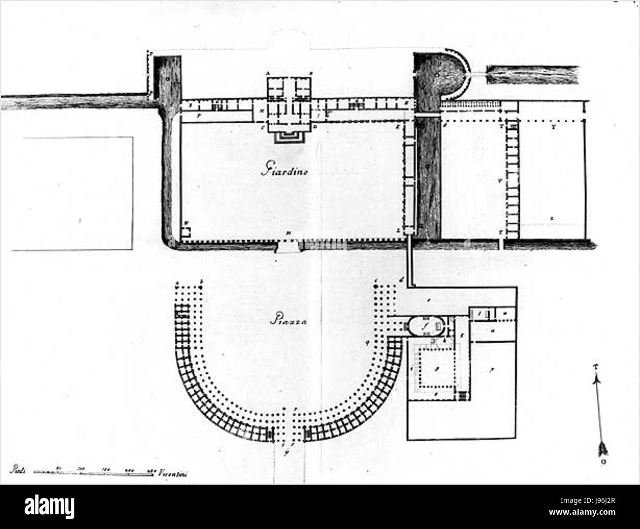 Villa Contarini Pianta Muttoni 1760 Stockfoto