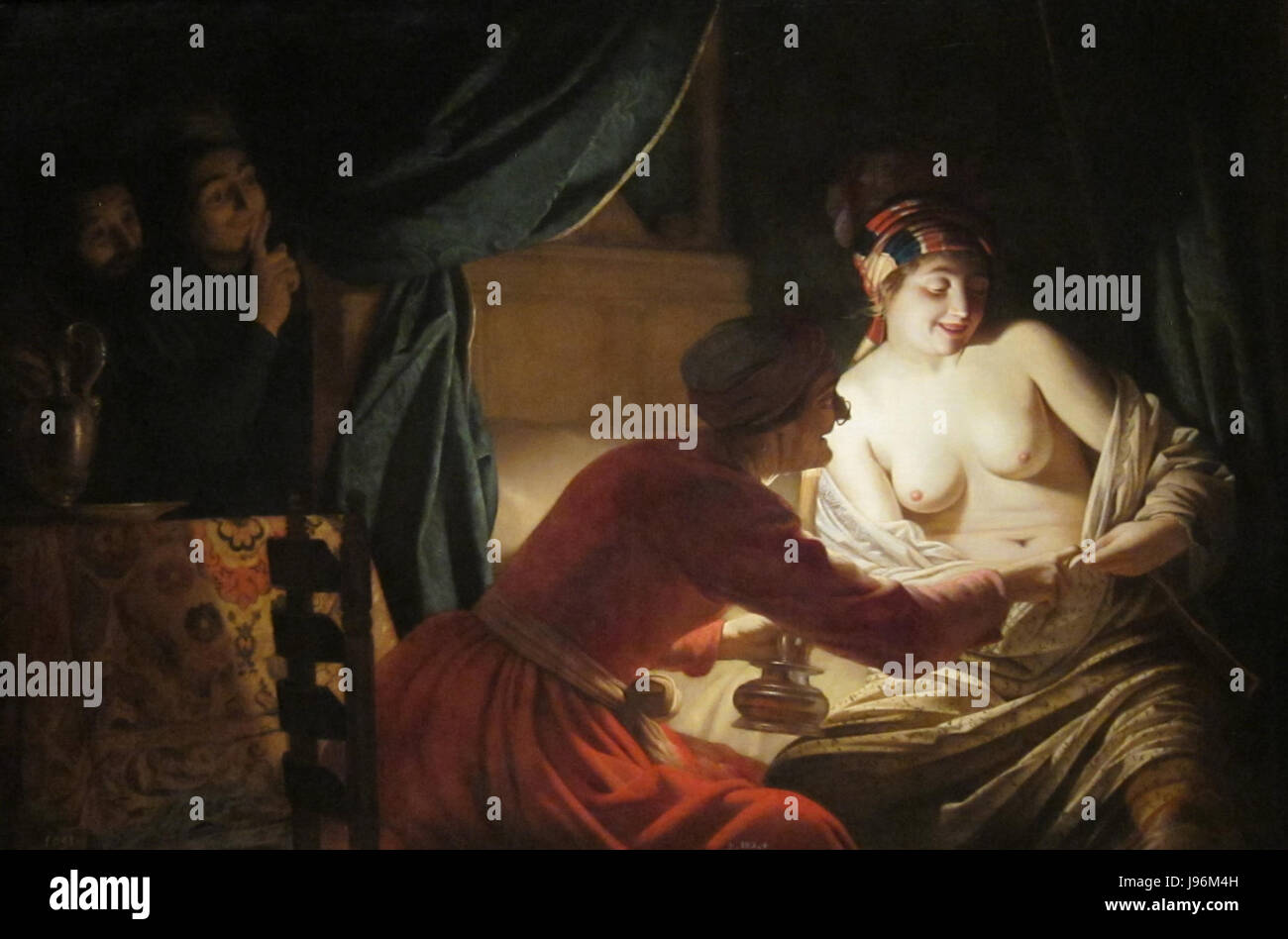 "Der floh Hunt" von Gerrit van Honthorst, Dayton Art Institute Stockfoto