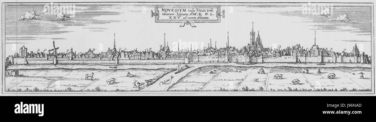 Novesium Vulgo Neus (Neuss 1575) Stockfoto
