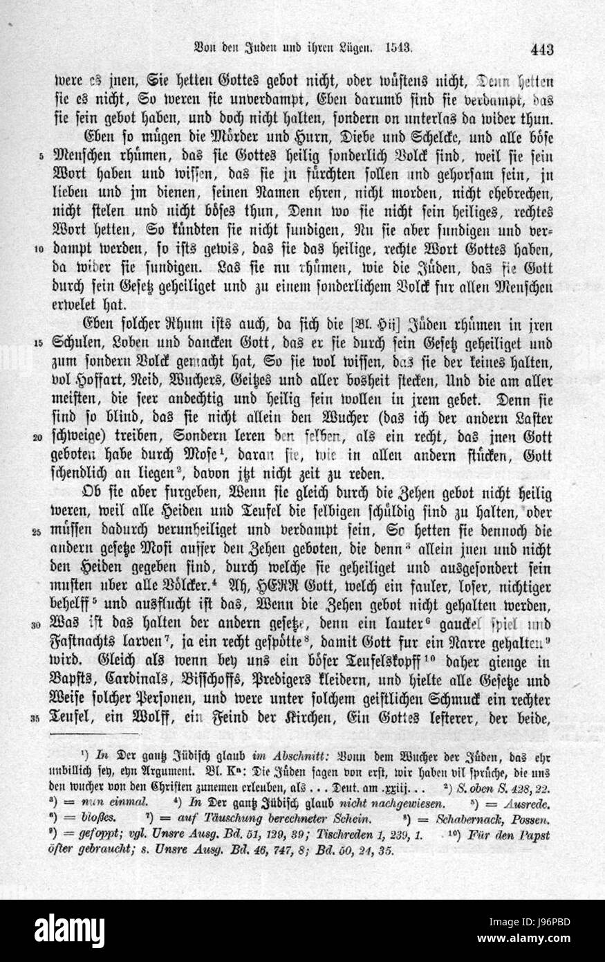 Auf den Juden und ihren Lügen, p443 Stockfoto