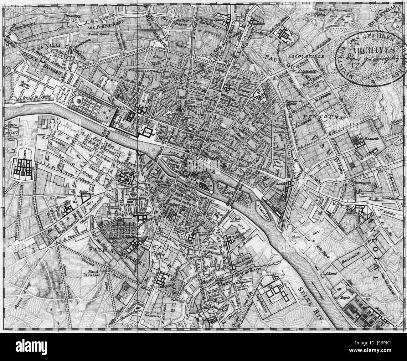 *Plan de Vaugondy* bezieht sich auf eine historische Karte oder einen Plan des Kartographen Robert de Vaugondy, der detaillierte geografische Merkmale und städtische Grundrisse aus dem 18. Jahrhundert zeigt. Stockfoto *Plan de Vaugondy* bezieht sich auf eine historische Karte oder einen Plan des Kartographen Robert de Vaugondy, der detaillierte geografische Merkmale und städtische Grundrisse aus dem 18. Jahrhundert zeigt. Stockfoto